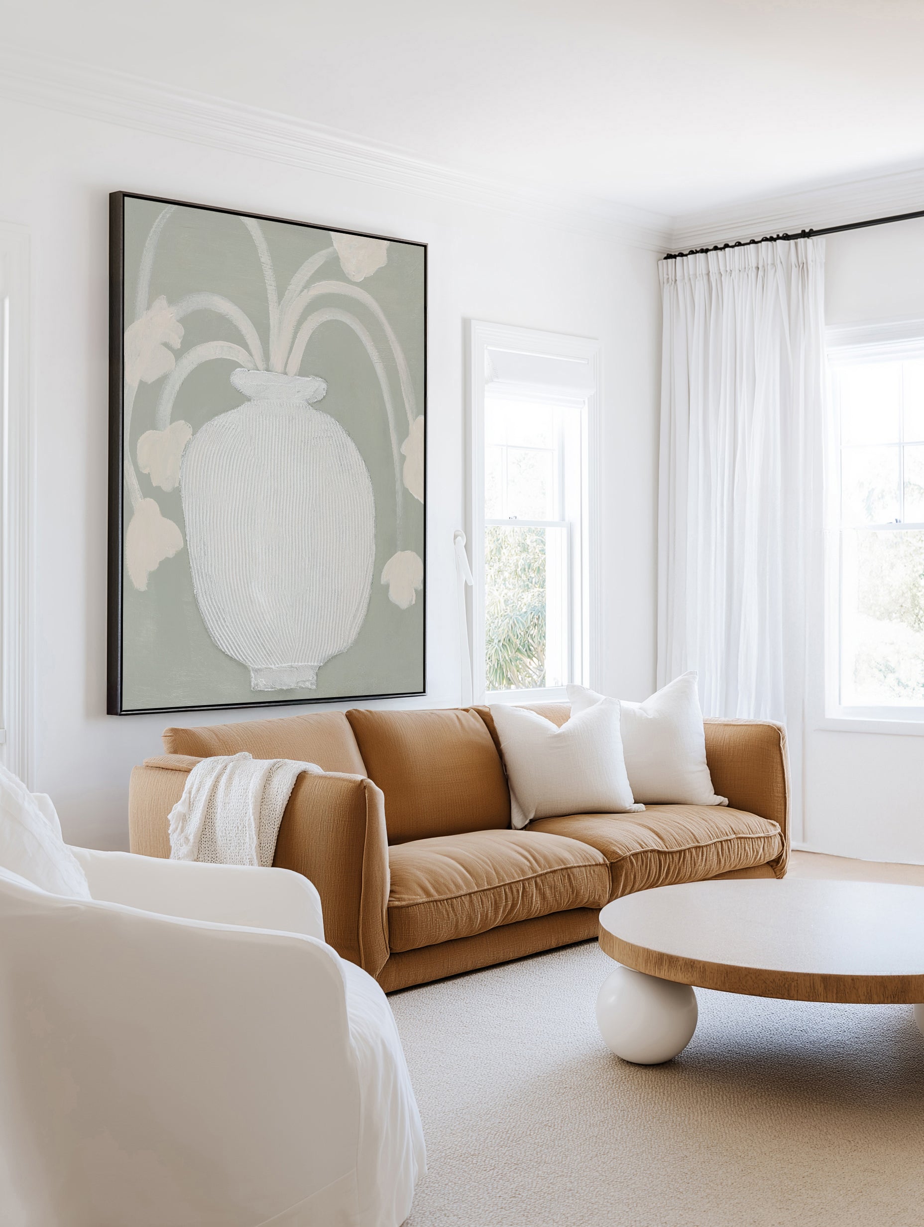 Flower Drift by Design Fabrikken | Framed Canvas Art Print