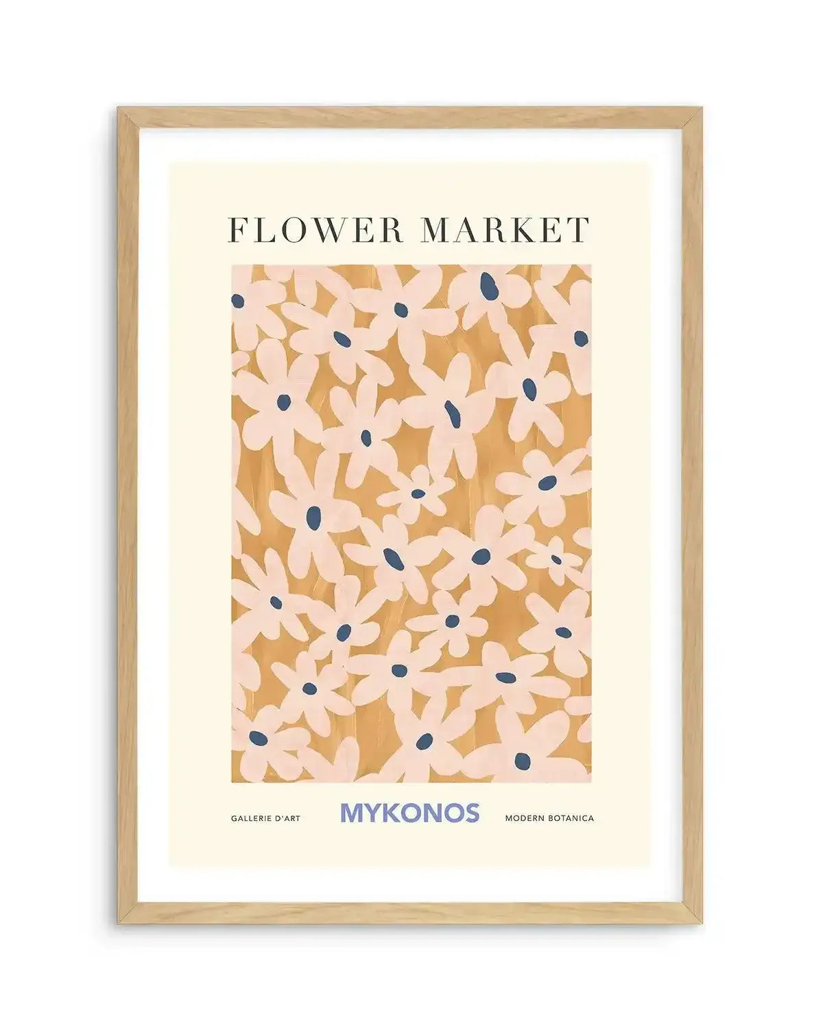 Flower Market Mykonos Art Print-PRINT-Olive et Oriel-Olive et Oriel-A5 | 5.8" x 8.3" | 14.8 x 21cm-Oak-With White Border-Buy-Australian-Art-Prints-Online-with-Olive-et-Oriel-Your-Artwork-Specialists-Austrailia-Decorate-With-Coastal-Photo-Wall-Art-Prints-From-Our-Beach-House-Artwork-Collection-Fine-Poster-and-Framed-Artwork
