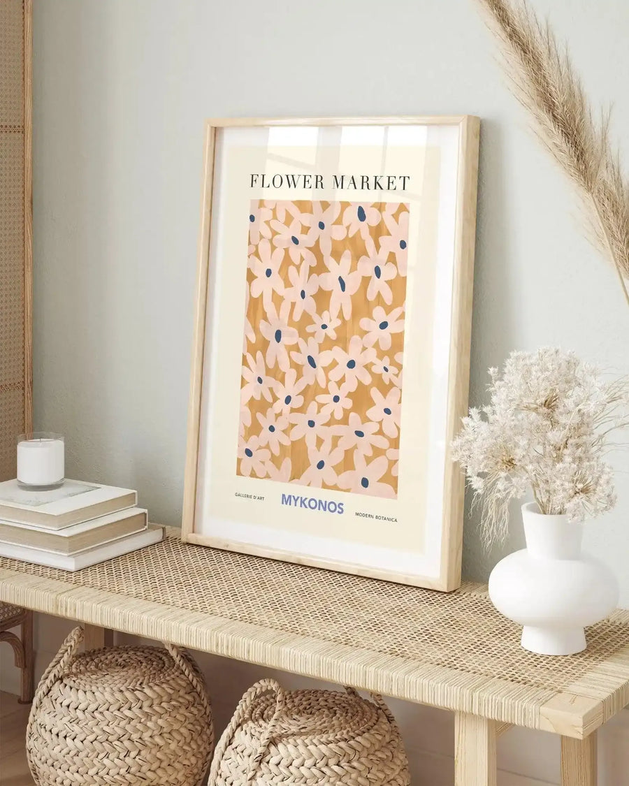 Flower Market Mykonos Art Print-PRINT-Olive et Oriel-Olive et Oriel-Buy-Australian-Art-Prints-Online-with-Olive-et-Oriel-Your-Artwork-Specialists-Austrailia-Decorate-With-Coastal-Photo-Wall-Art-Prints-From-Our-Beach-House-Artwork-Collection-Fine-Poster-and-Framed-Artwork