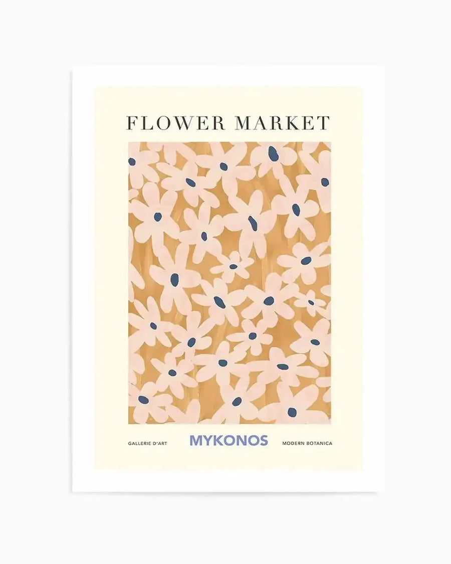 Flower Market Mykonos Art Print from Olive et Oriel where you can shop wallpaper and artworks online