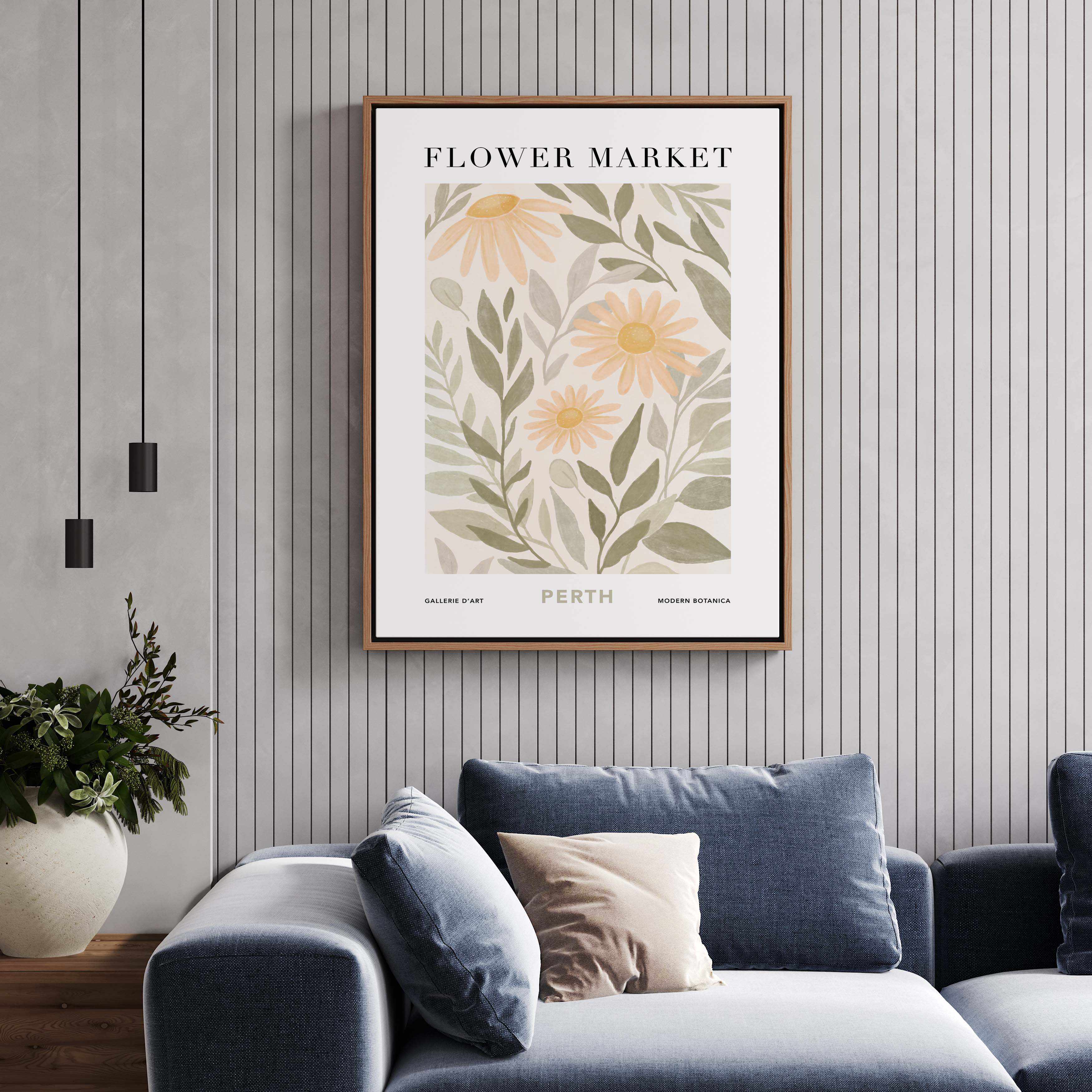 Flower Market Perth | Framed Canvas Art Print