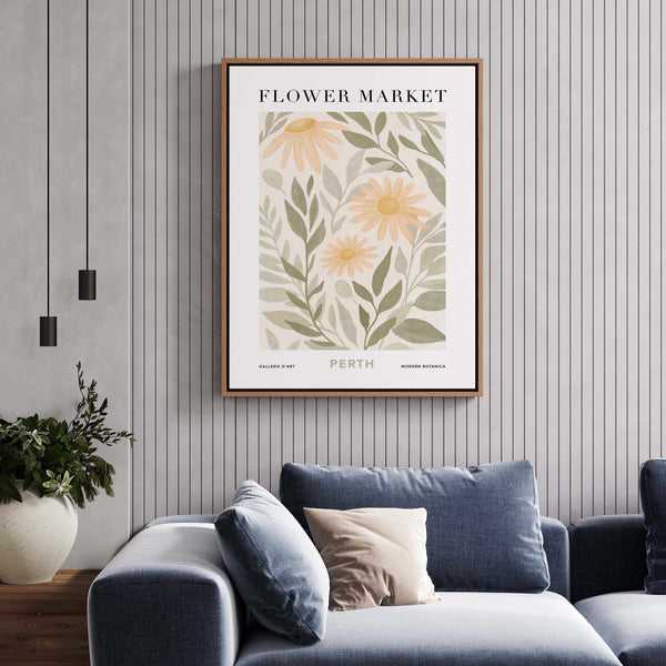 Flower Market Perth  Framed Canvas Art Print – Olive et Oriel