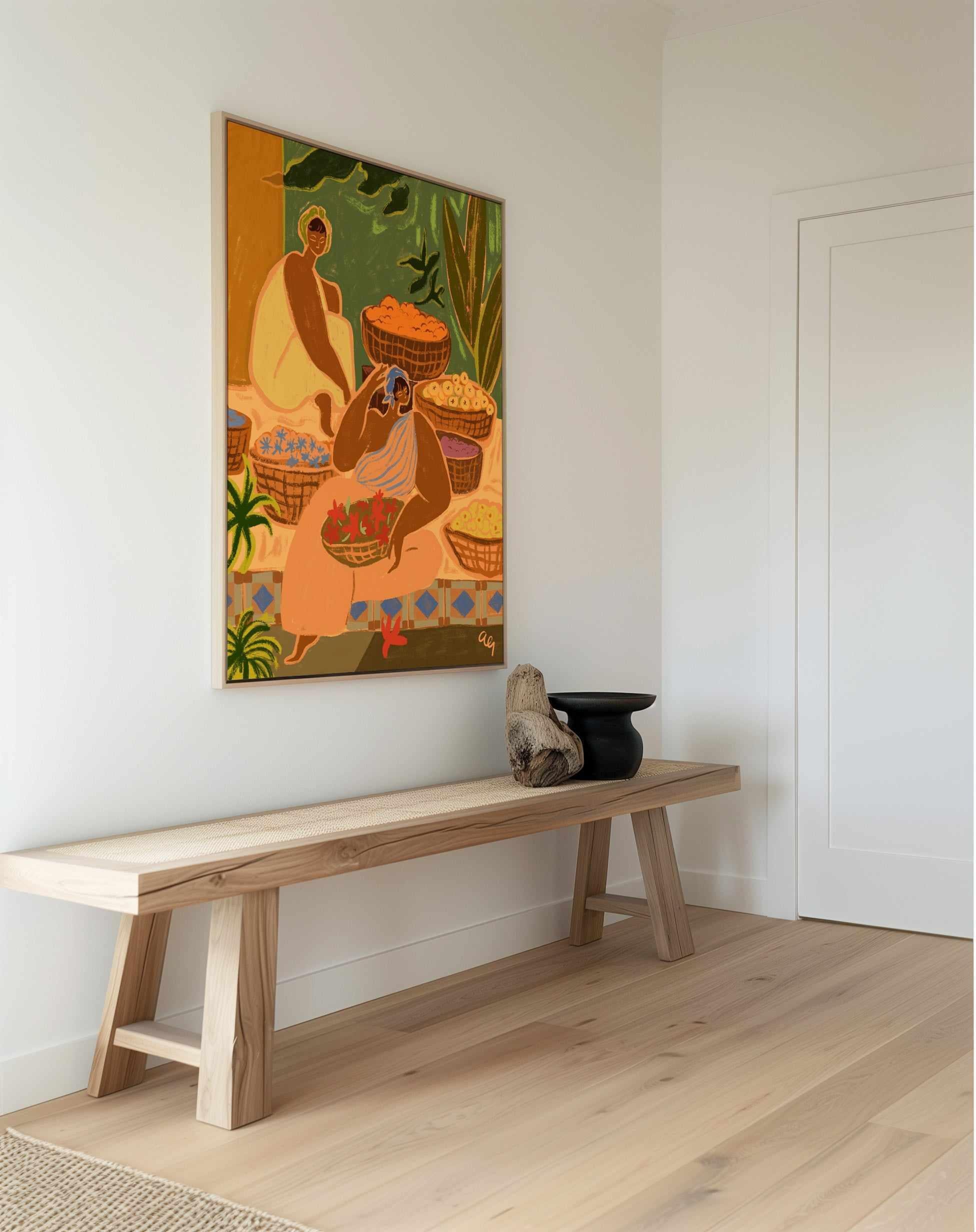 Flower Sisters by Arty Guava | Framed Canvas Art Print from Olive et Oriel where you can shop wallpaper and artworks online