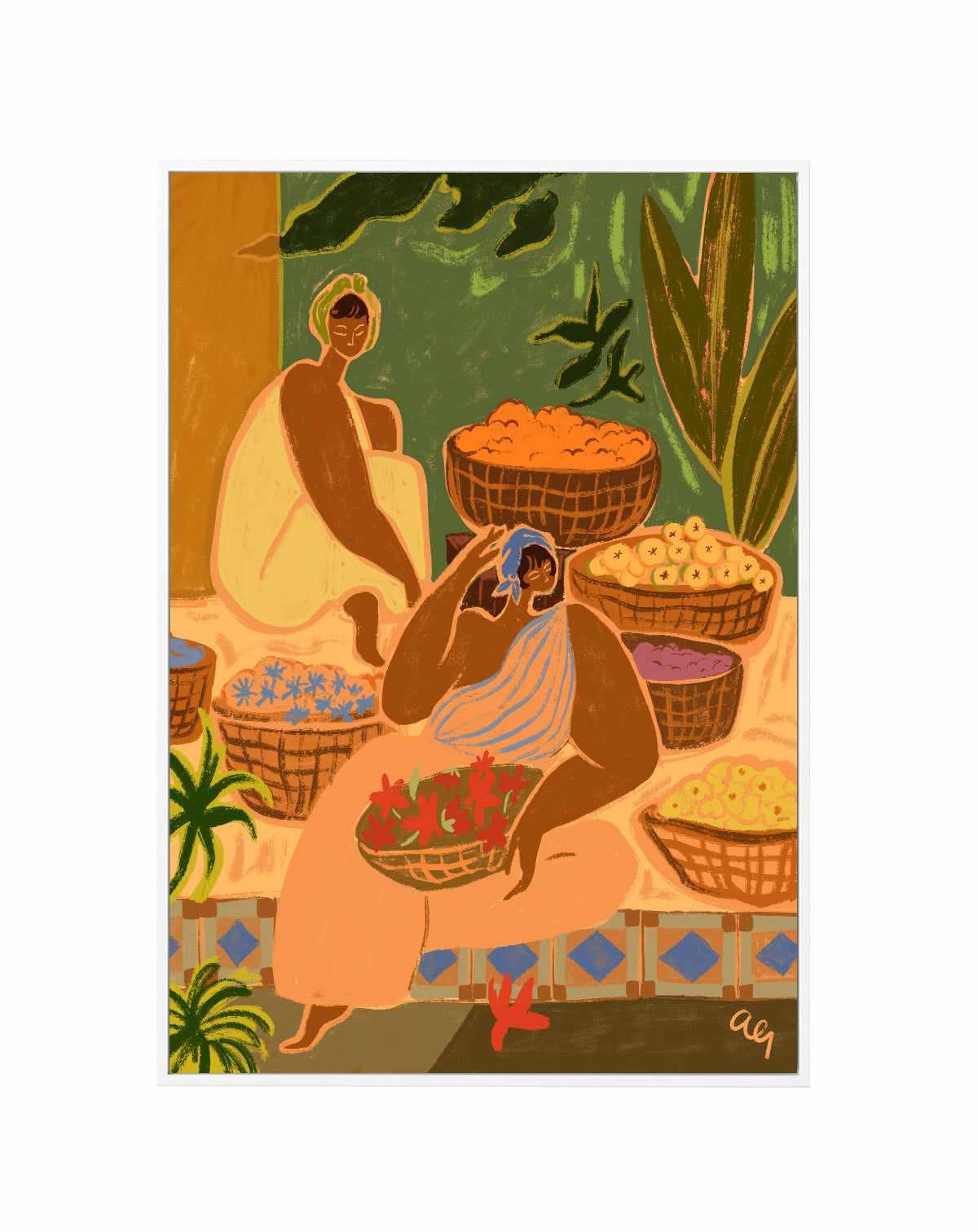 Flower Sisters by Arty Guava | Framed Canvas Art Print from Olive et Oriel where you can shop wallpaper and artworks online