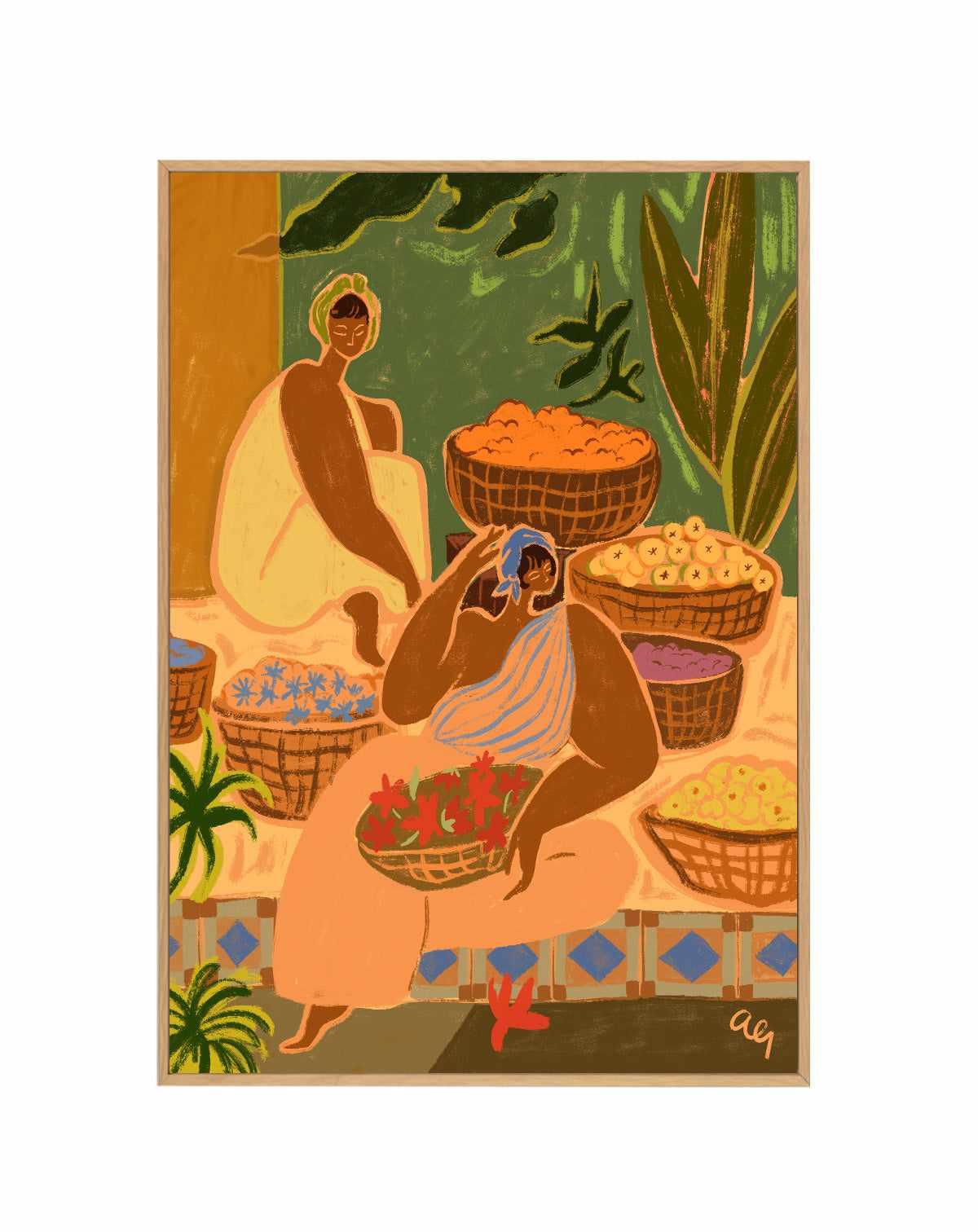 Flower Sisters by Arty Guava | Framed Canvas Art Print from Olive et Oriel where you can shop wallpaper and artworks online