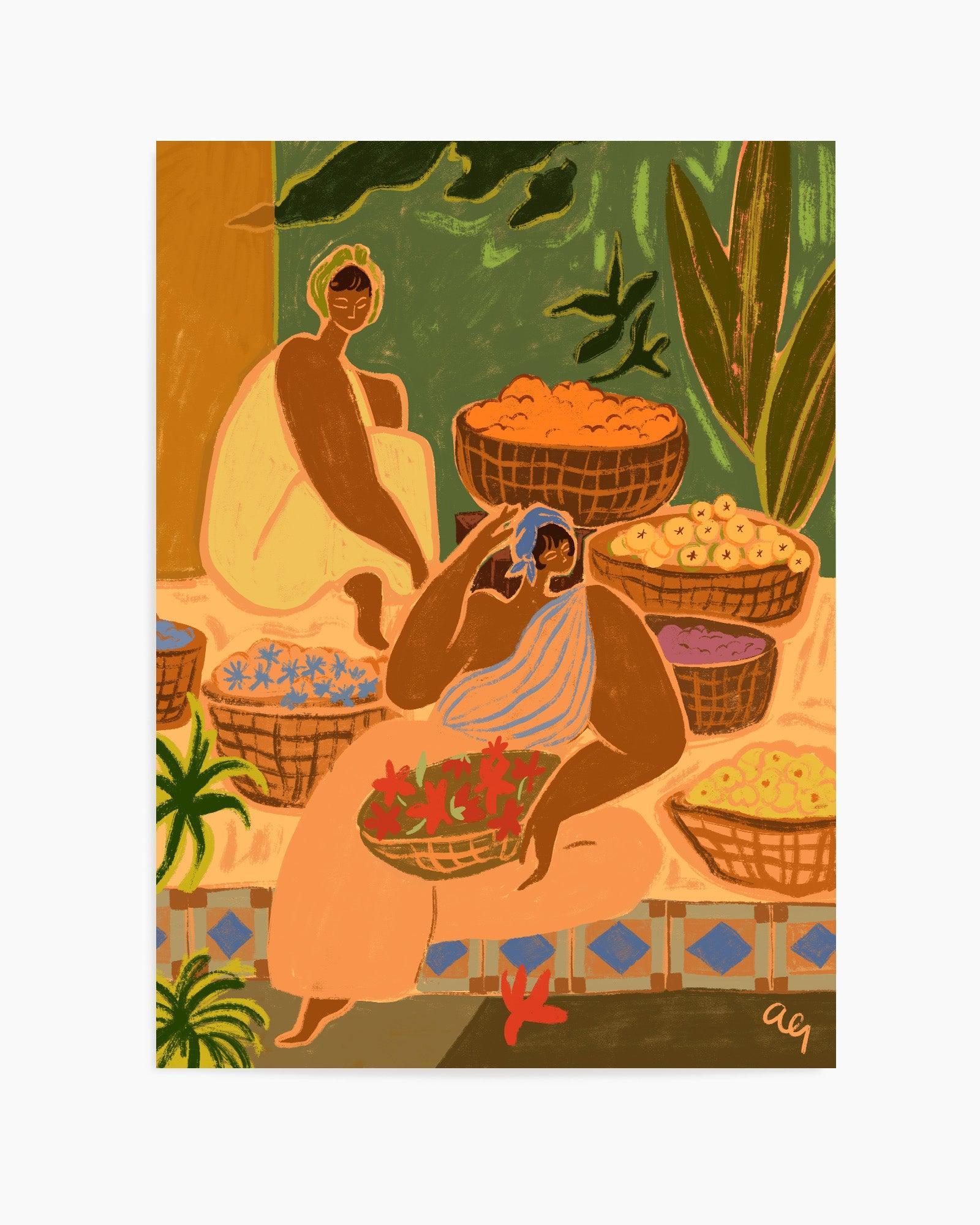 Flower Sisters by Arty Guava | Art Print from Olive et Oriel where you can shop wallpaper and artworks online