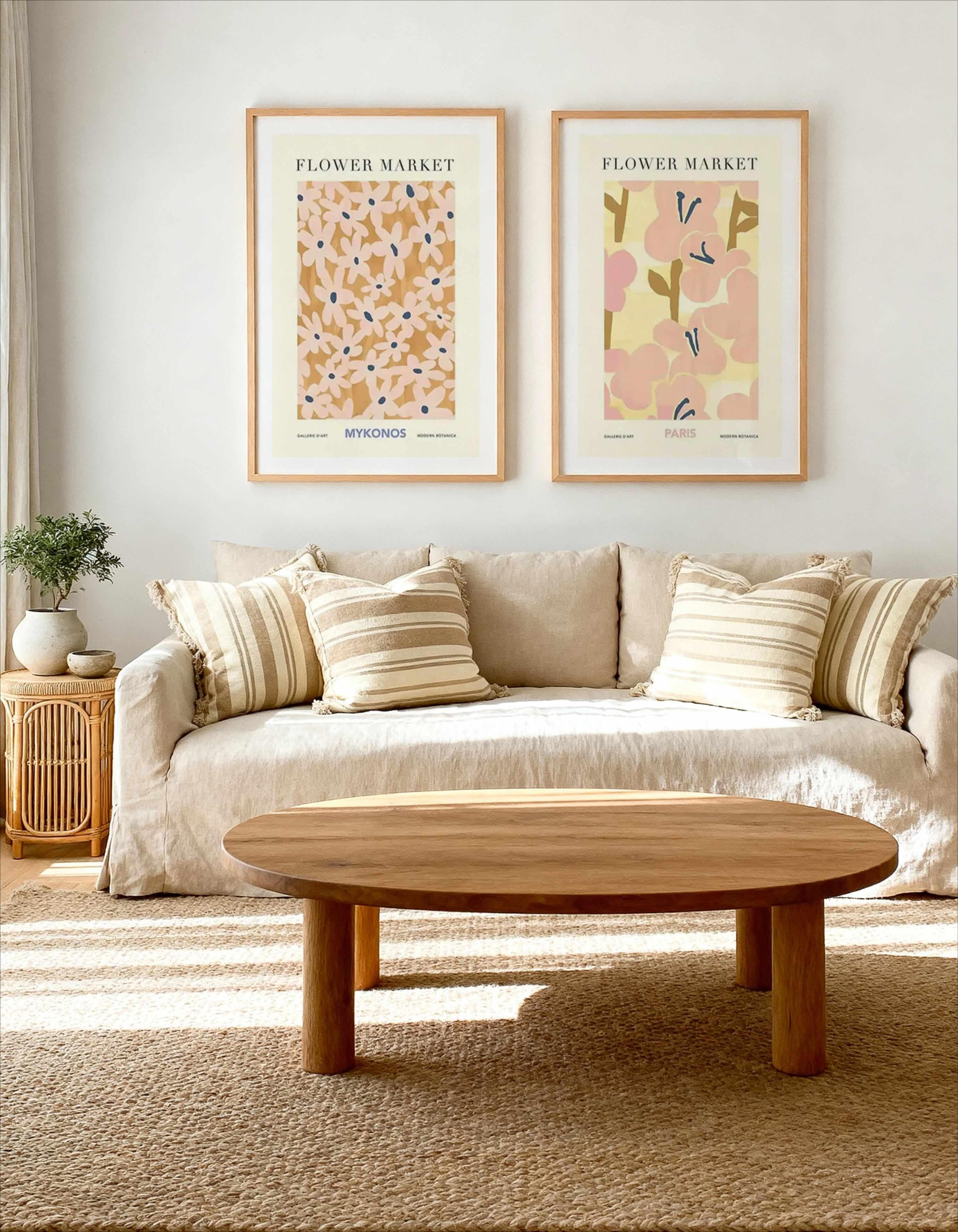 Flower Market Mykonos & Paris Art Print Set of 2 | Matching Wall Art from Olive et Oriel where you can shop wallpaper and artworks online