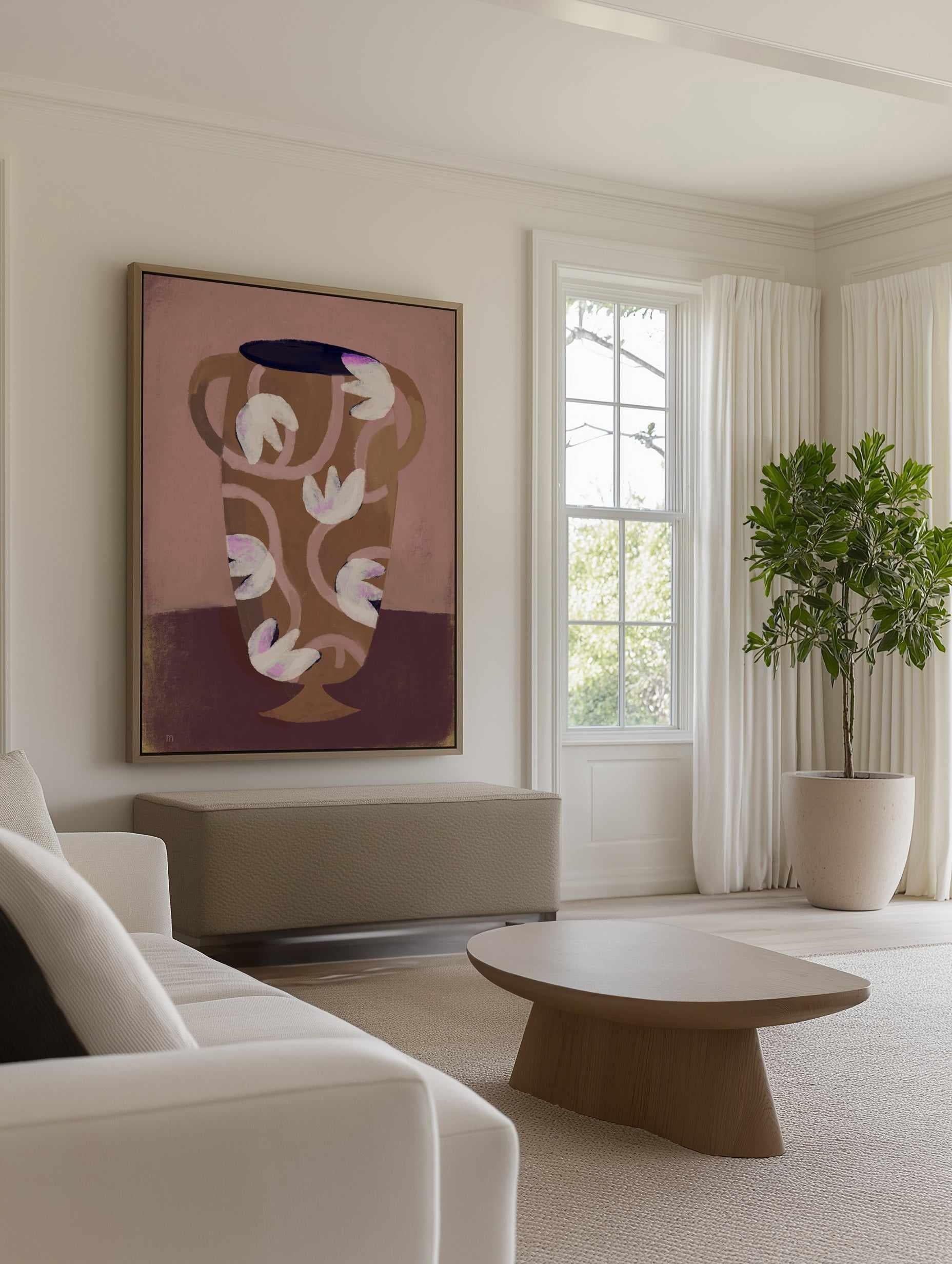 Flowered Vessel by Marco Marella | Framed Canvas Art Print from Olive et Oriel where you can shop wallpaper and artworks online