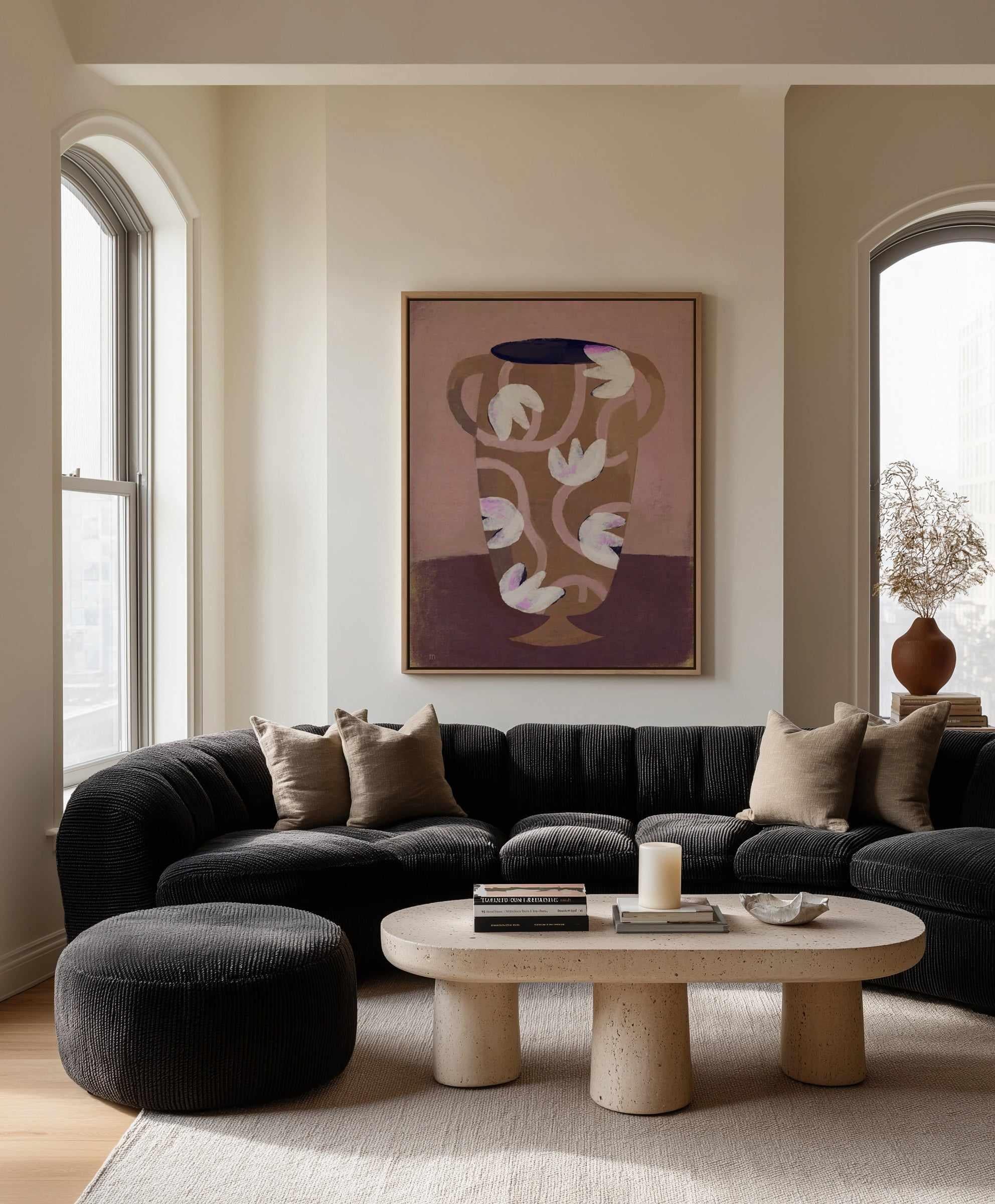 Flowered Vessel by Marco Marella | Framed Canvas Art Print from Olive et Oriel where you can shop wallpaper and artworks online