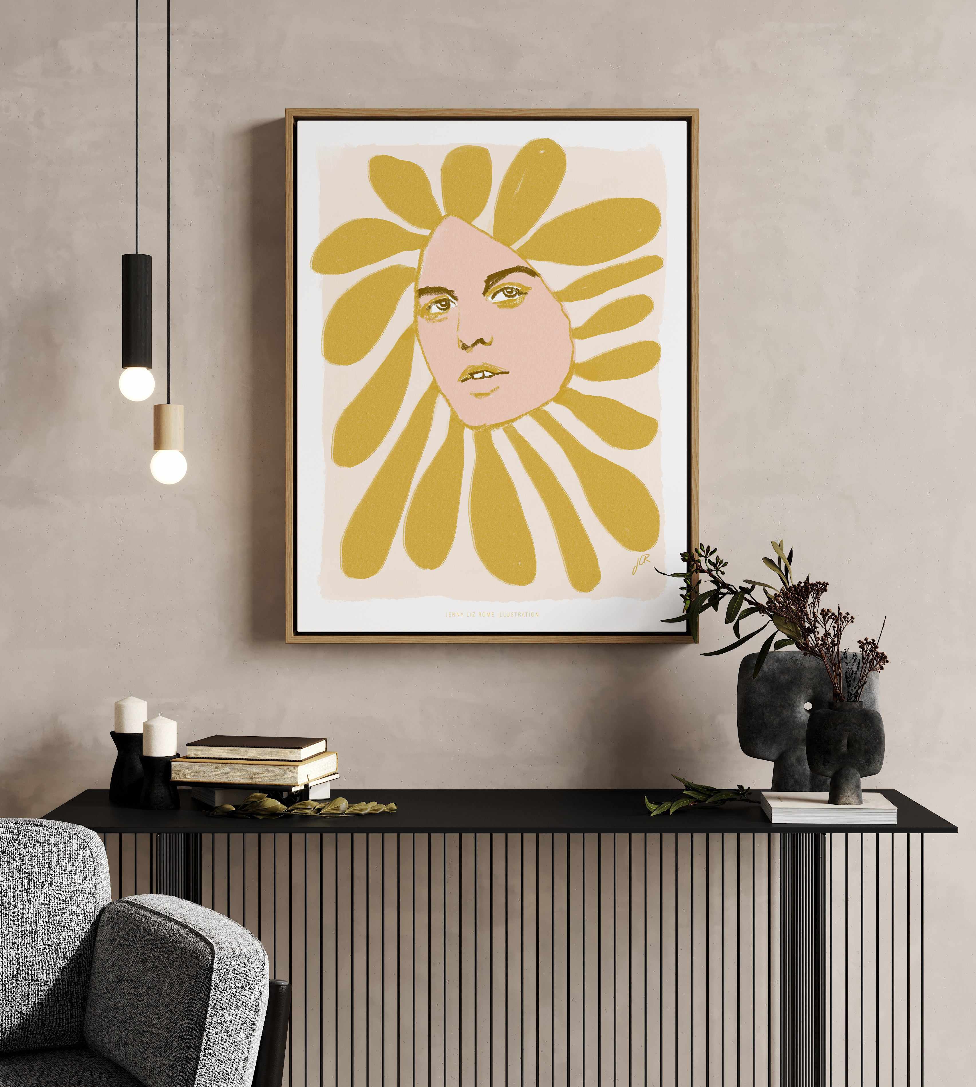 Flowerhead I by Jenny Liz Rome | Framed Canvas Art Print