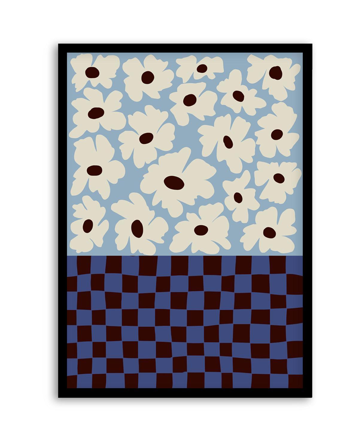 Flowers Checkerboard by Miho Art Studio | Art Print from Olive et Oriel where you can shop wallpaper and artworks online