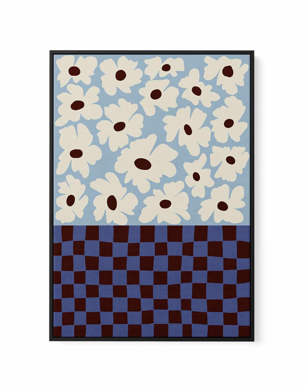 Flowers Checkerboard by Miho Art Studio | Framed Canvas Art Print from Olive et Oriel where you can shop wallpaper and artworks online