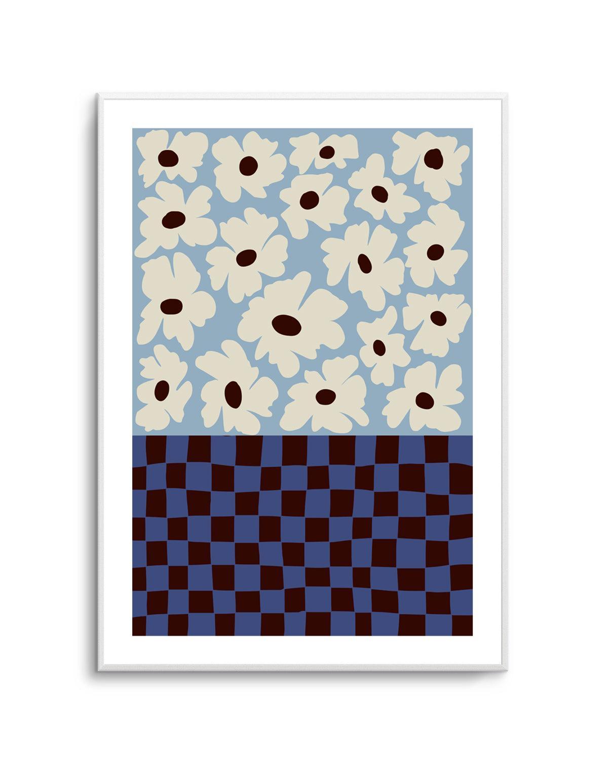 Flowers Checkerboard by Miho Art Studio | Art Print from Olive et Oriel where you can shop wallpaper and artworks online