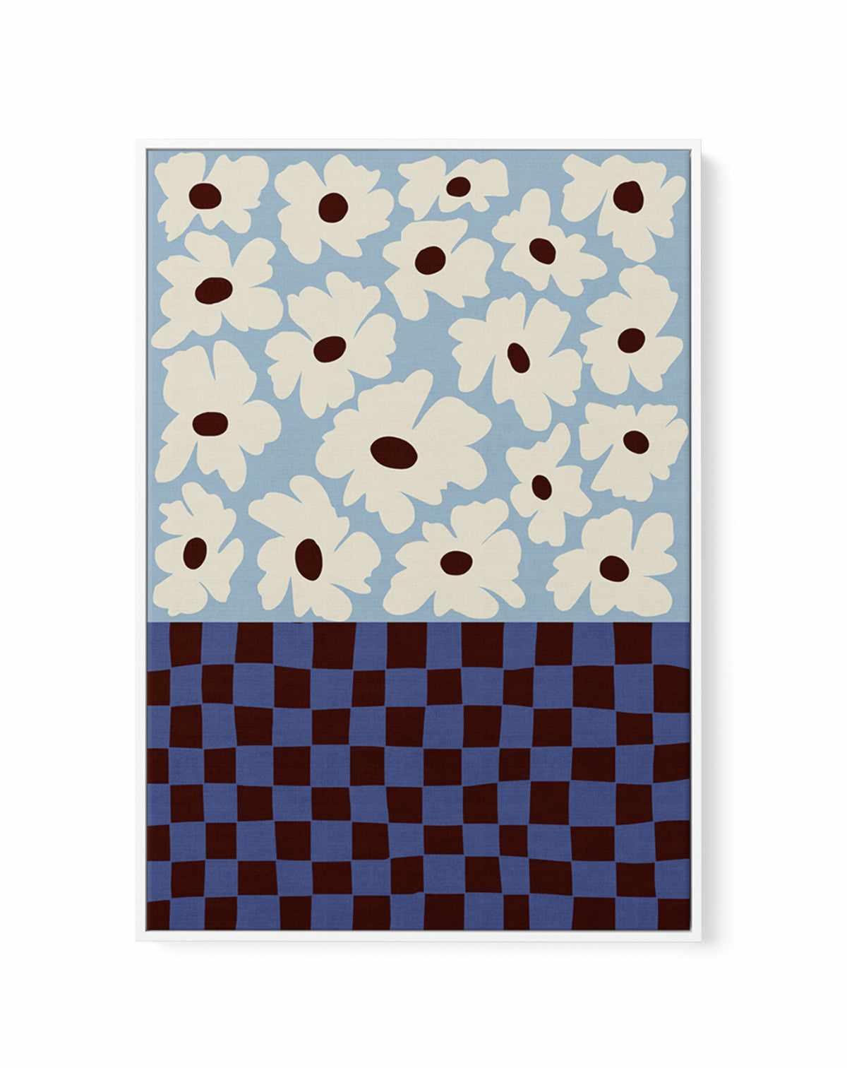 Flowers Checkerboard by Miho Art Studio | Framed Canvas Art Print from Olive et Oriel where you can shop wallpaper and artworks online