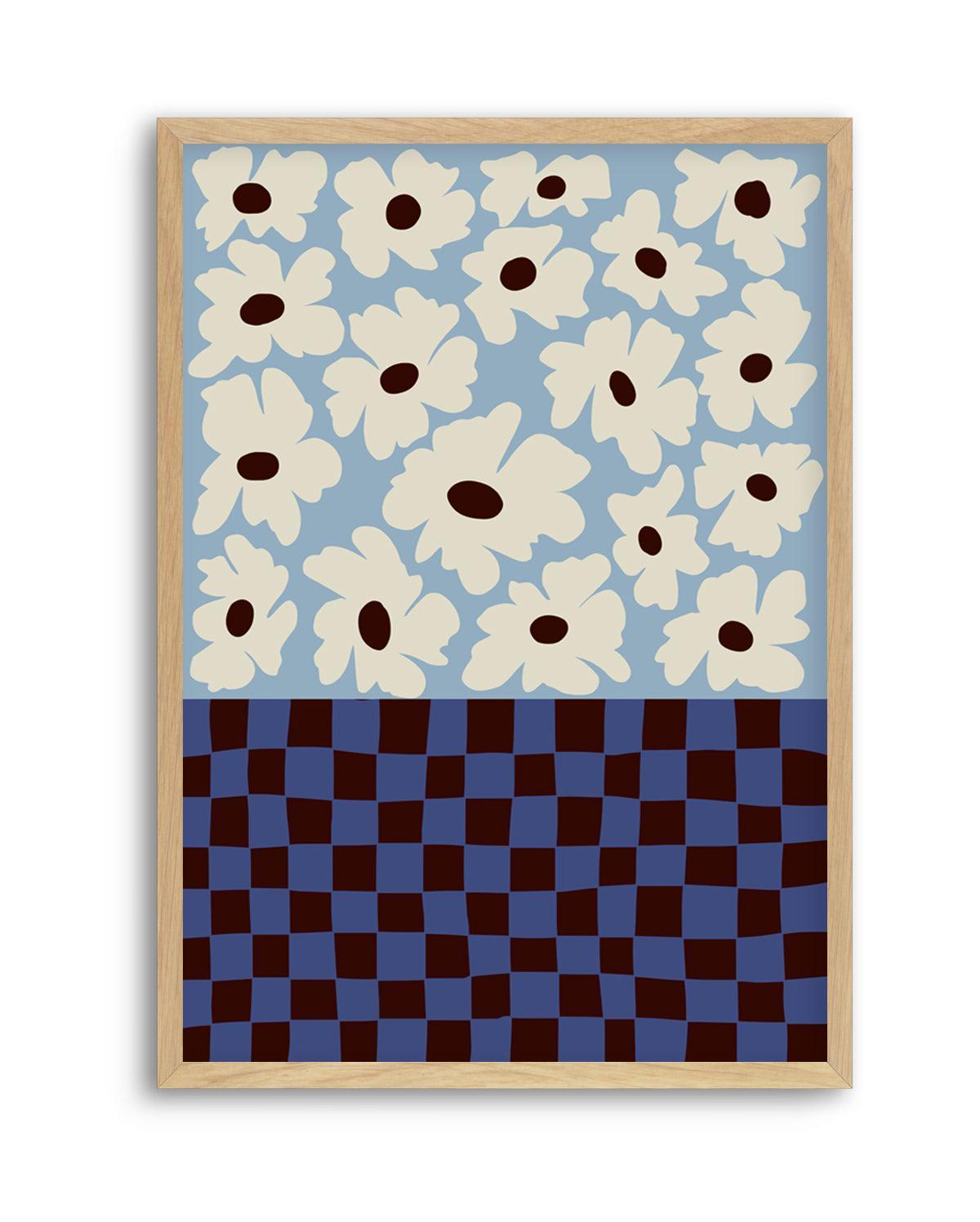 Flowers Checkerboard by Miho Art Studio | Art Print from Olive et Oriel where you can shop wallpaper and artworks online