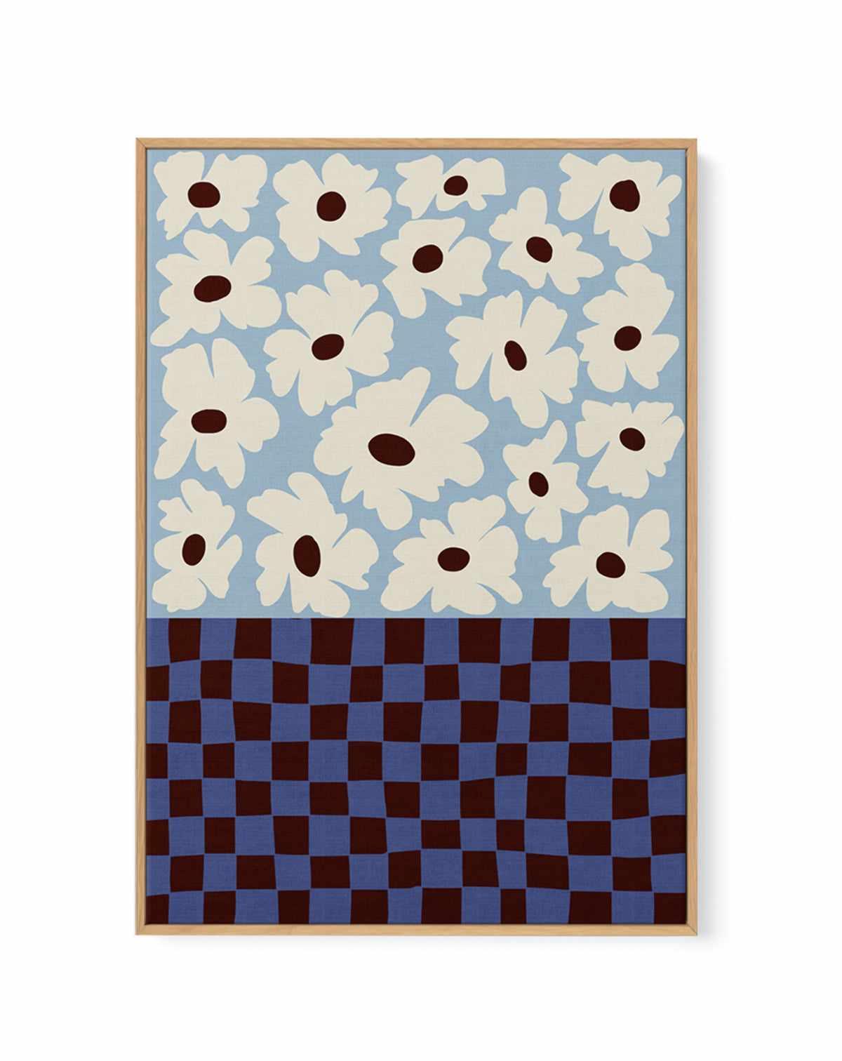Flowers Checkerboard by Miho Art Studio | Framed Canvas Art Print from Olive et Oriel where you can shop wallpaper and artworks online