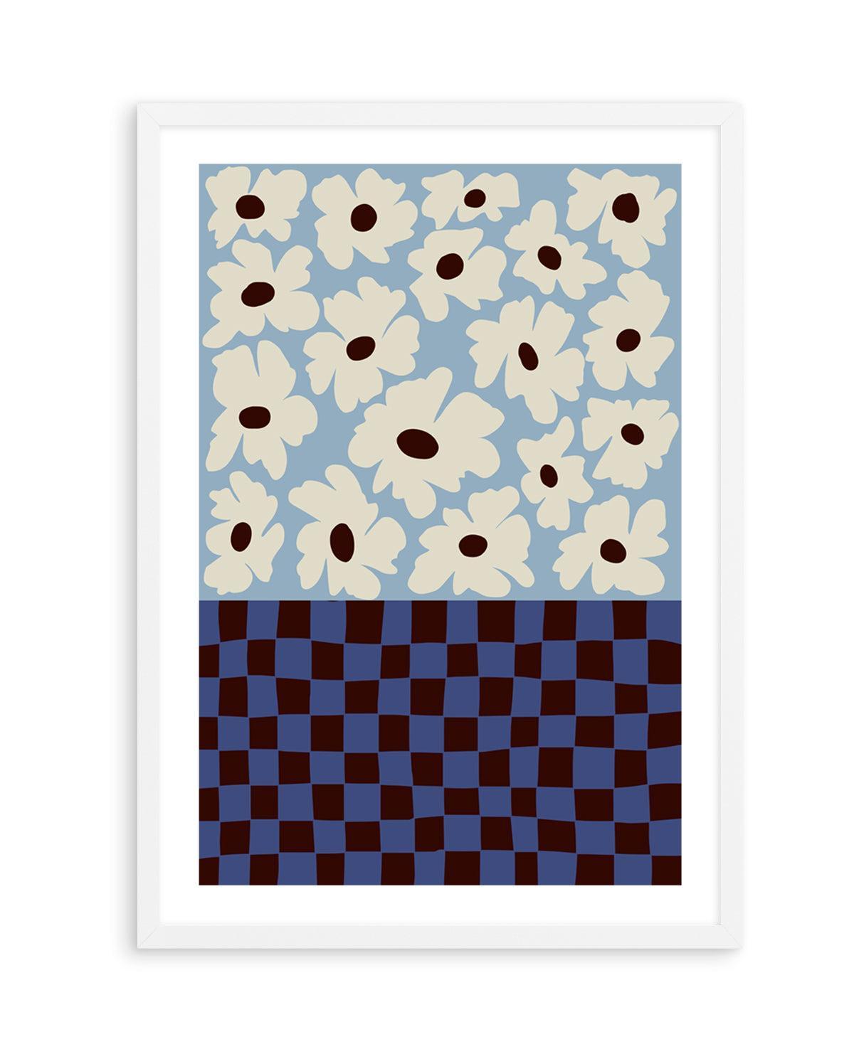 Flowers Checkerboard by Miho Art Studio | Art Print from Olive et Oriel where you can shop wallpaper and artworks online