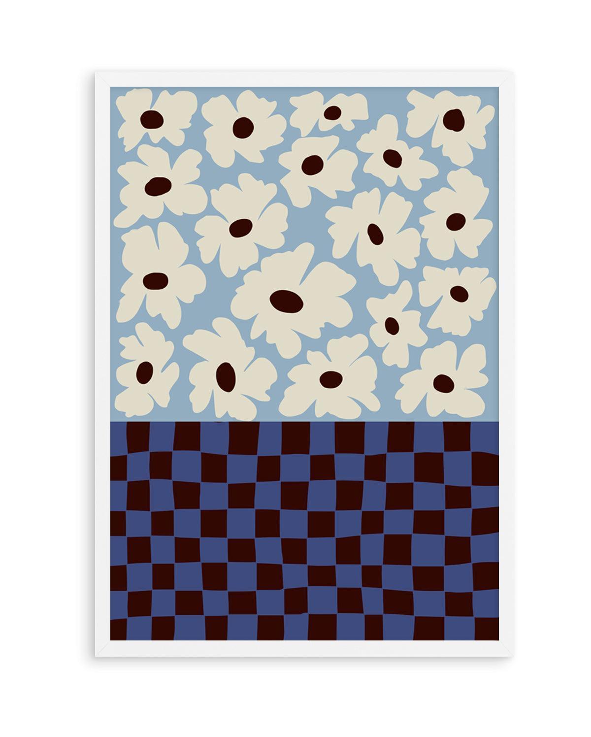 Flowers Checkerboard by Miho Art Studio | Art Print from Olive et Oriel where you can shop wallpaper and artworks online