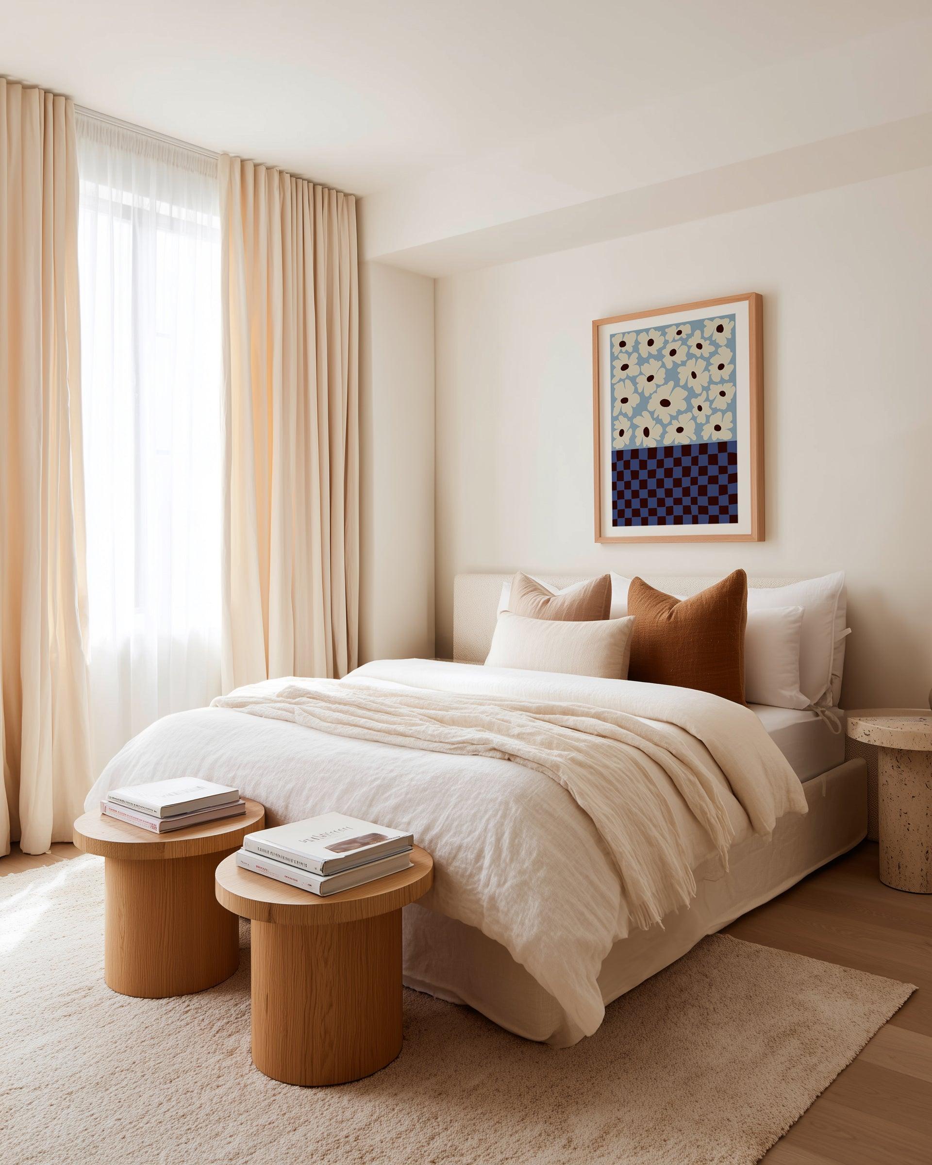 Flowers Checkerboard by Miho Art Studio | Art Print from Olive et Oriel where you can shop wallpaper and artworks online