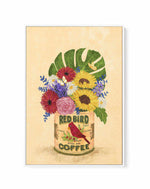 Flowers In a Vintage Coffee Can by Raissa Oltmanns | Framed Canvas Art Print