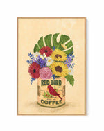 Flowers In a Vintage Coffee Can by Raissa Oltmanns | Framed Canvas Art Print