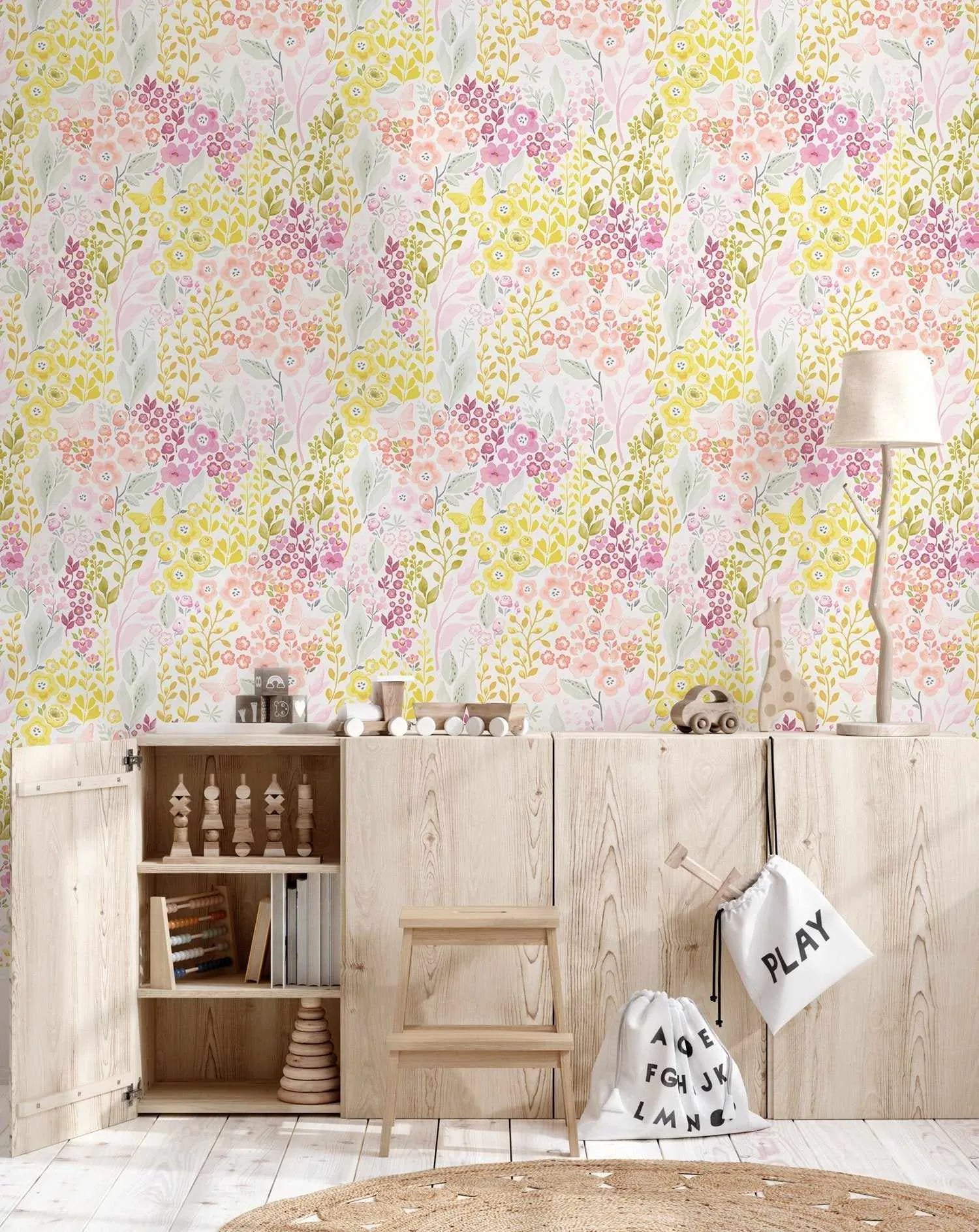 Flowers in the Sunlight Wallpaper-Wallpaper-Buy Kids Removable Wallpaper Online Our Custom Made Children√¢‚Ç¨‚Ñ¢s Wallpapers Are A Fun Way To Decorate And Enhance Boys Bedroom Decor And Girls Bedrooms They Are An Amazing Addition To Your Kids Bedroom Walls Our Collection of Kids Wallpaper Is Sure To Transform Your Kids Rooms Interior Style From Pink Wallpaper To Dinosaur Wallpaper Even Marble Wallpapers For Teen Boys Shop Peel And Stick Wallpaper Online Today With Olive et Oriel