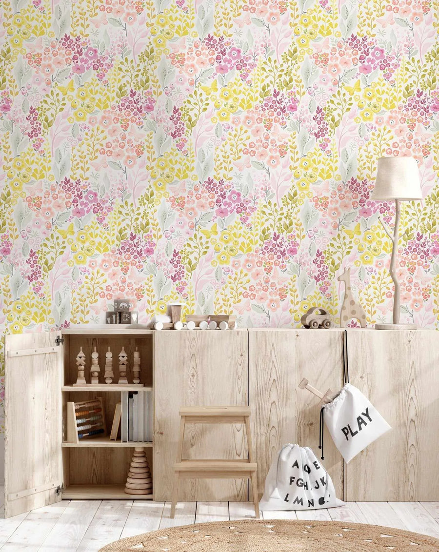 Flowers in the Sunlight Wallpaper-Wallpaper-Buy Kids Removable Wallpaper Online Our Custom Made Children√¢‚Ç¨‚Ñ¢s Wallpapers Are A Fun Way To Decorate And Enhance Boys Bedroom Decor And Girls Bedrooms They Are An Amazing Addition To Your Kids Bedroom Walls Our Collection of Kids Wallpaper Is Sure To Transform Your Kids Rooms Interior Style From Pink Wallpaper To Dinosaur Wallpaper Even Marble Wallpapers For Teen Boys Shop Peel And Stick Wallpaper Online Today With Olive et Oriel