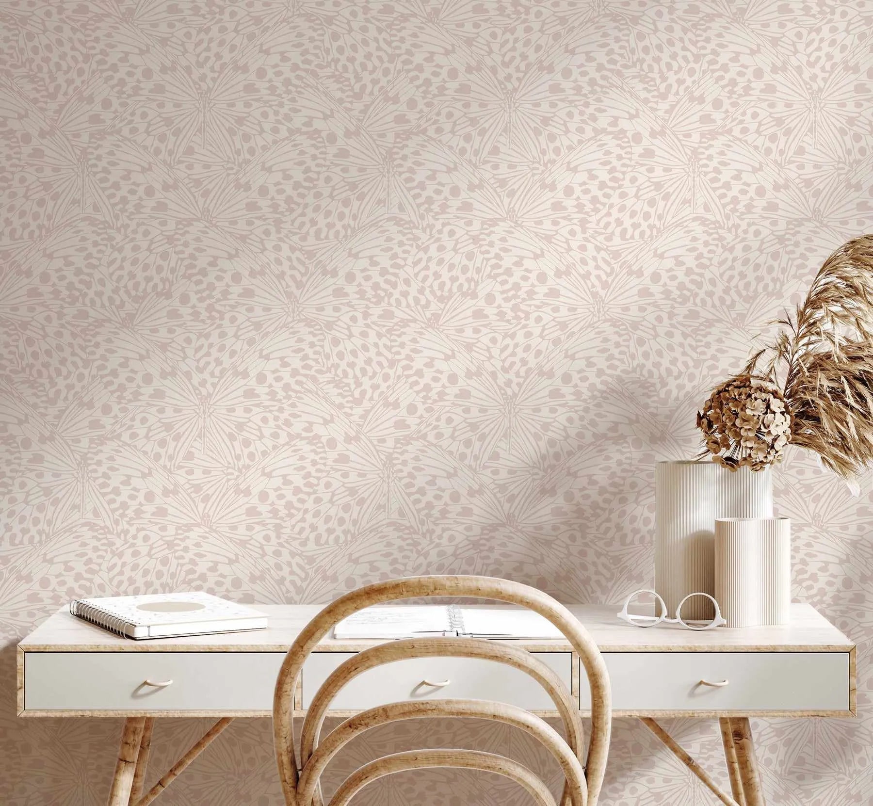 Flutter in Blush Wallpaper from Olive et Oriel where you can shop wallpaper and artworks online