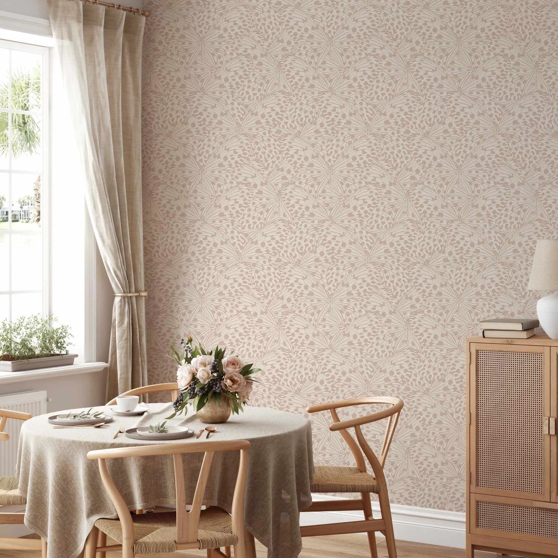 Flutter in Blush Wallpaper from Olive et Oriel where you can shop wallpaper and artworks online
