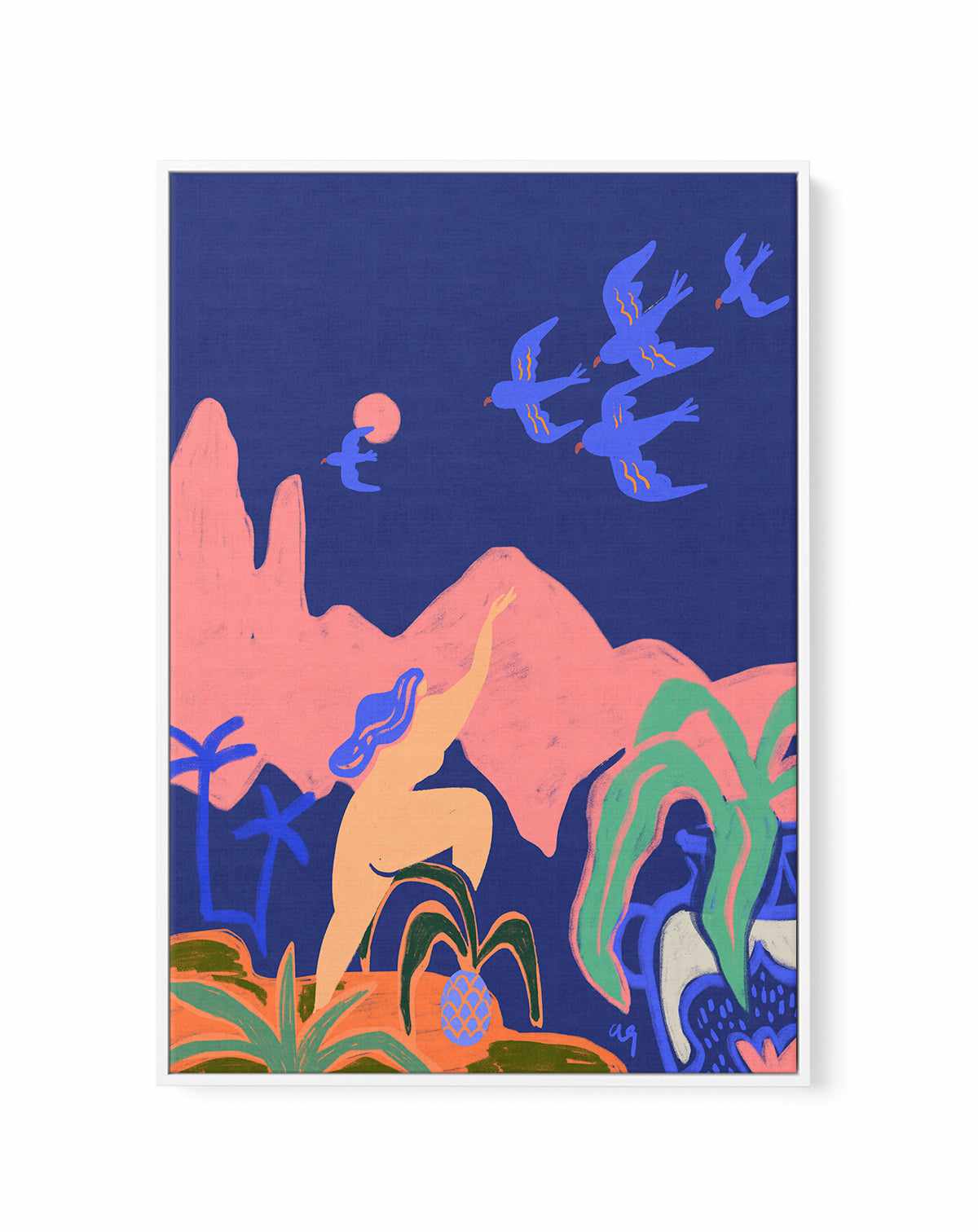 Fly South by Arty Guava | Framed Canvas Art Print from Olive et Oriel where you can shop wallpaper and artworks online