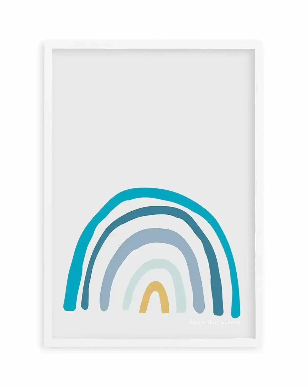 Follow The Rainbows | Blue Art Print from Olive et Oriel where you can shop wallpaper and artworks online