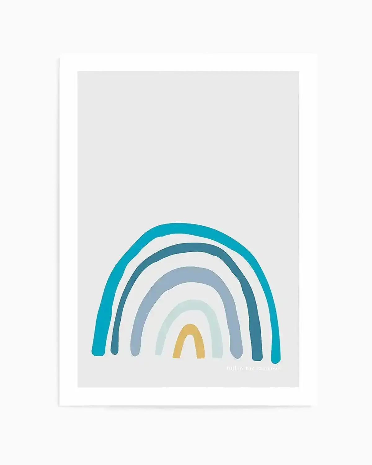 Follow The Rainbows | Blue Art Print from Olive et Oriel where you can shop wallpaper and artworks online