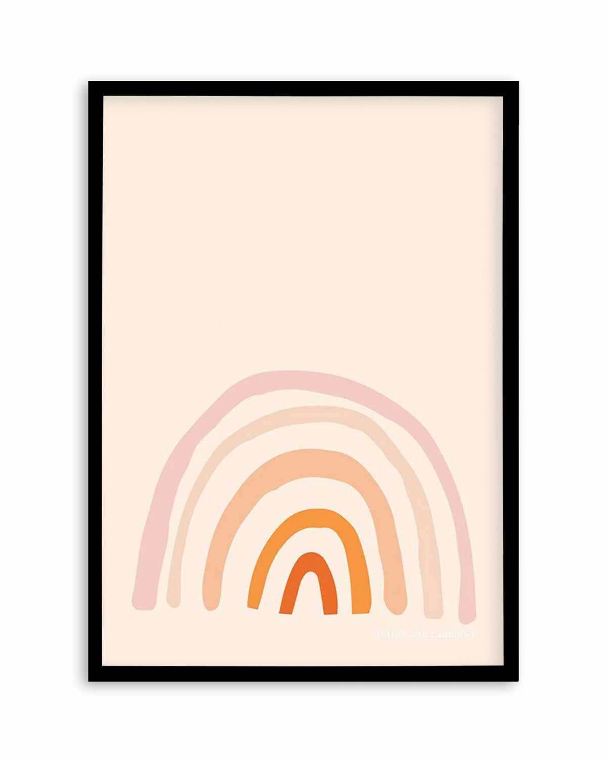 Follow The Rainbows | Peach Art Print