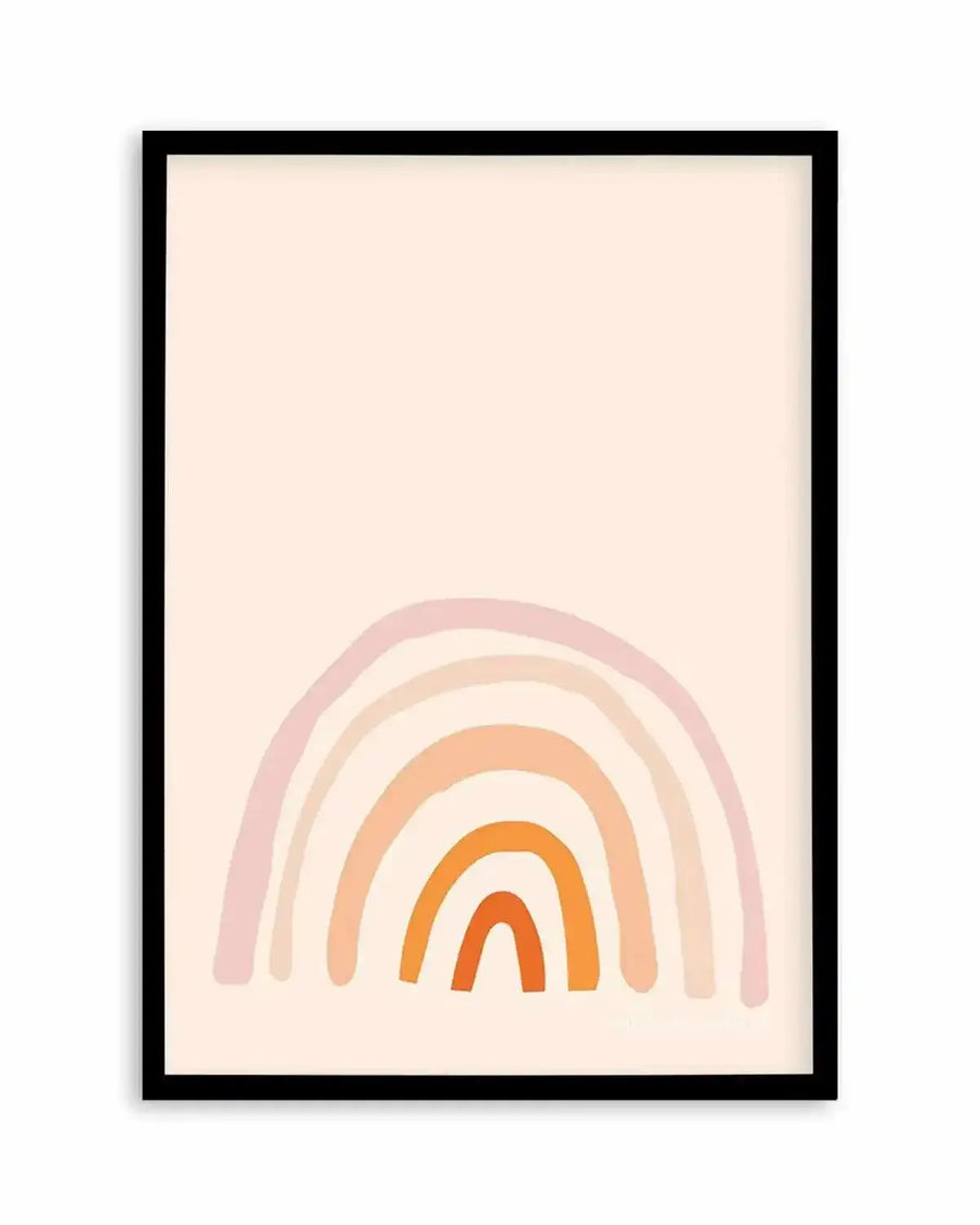 Follow The Rainbows | Peach Art Print from Olive et Oriel where you can shop wallpaper and artworks online