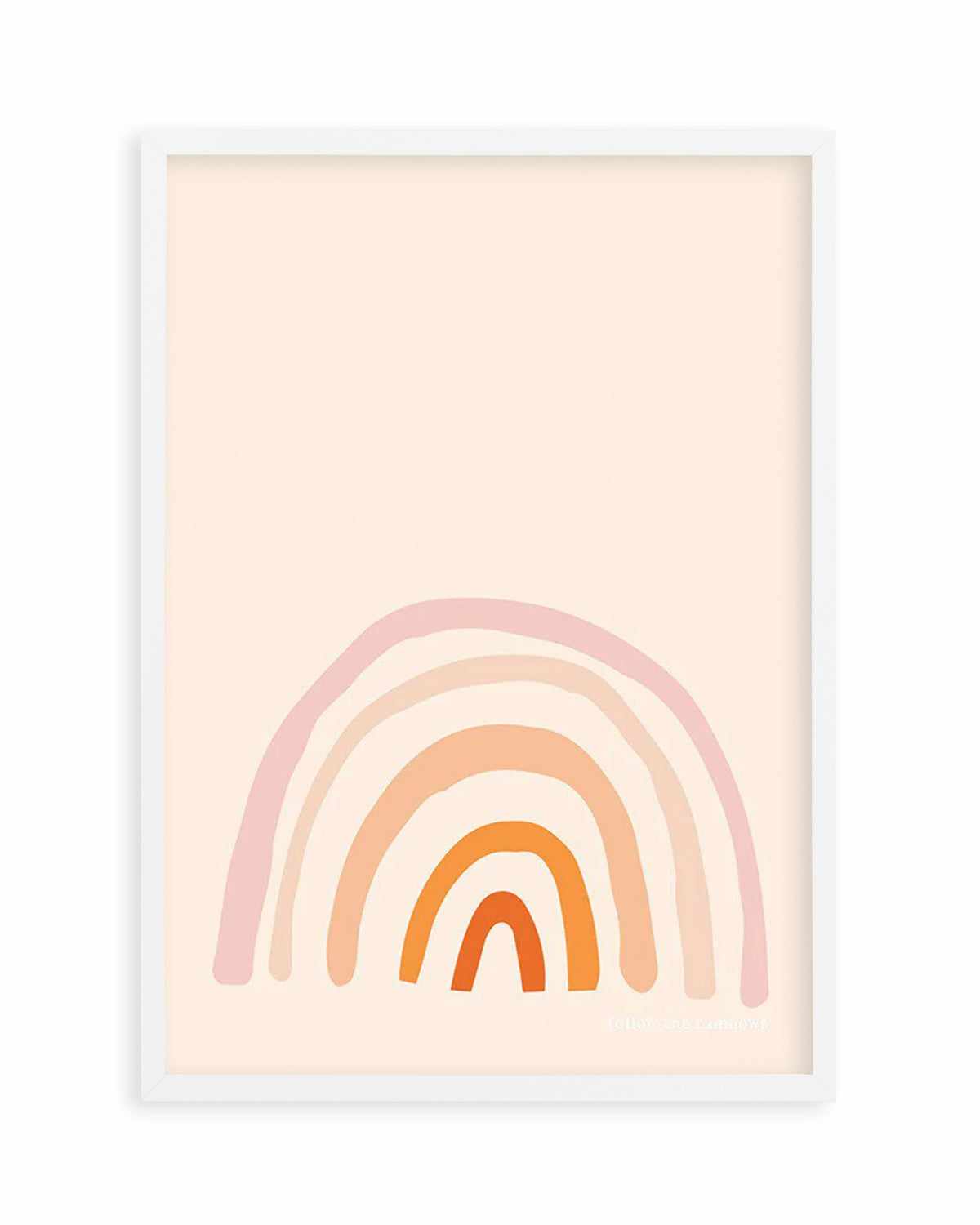 Follow The Rainbows | Peach Art Print