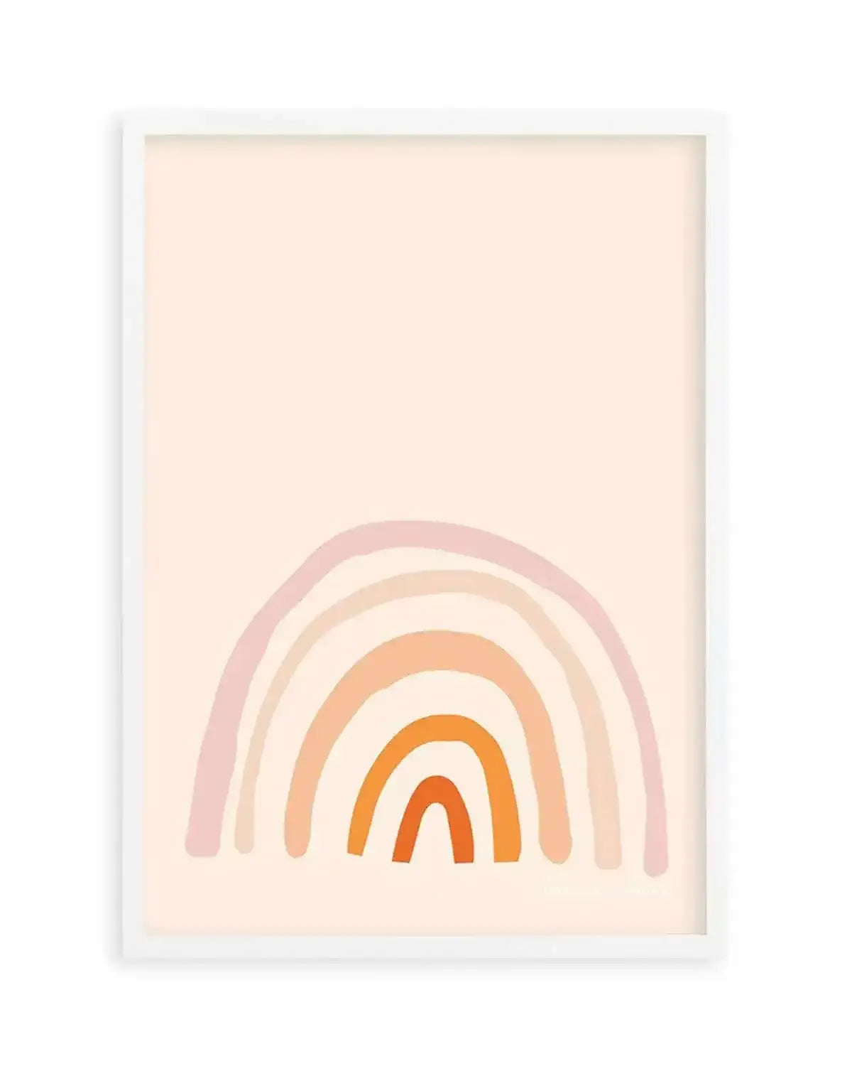 Follow The Rainbows | Peach Art Print from Olive et Oriel where you can shop wallpaper and artworks online