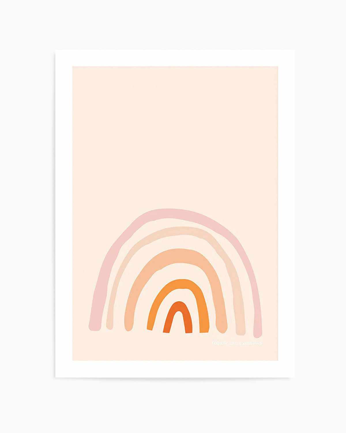 Follow The Rainbows | Peach Art Print