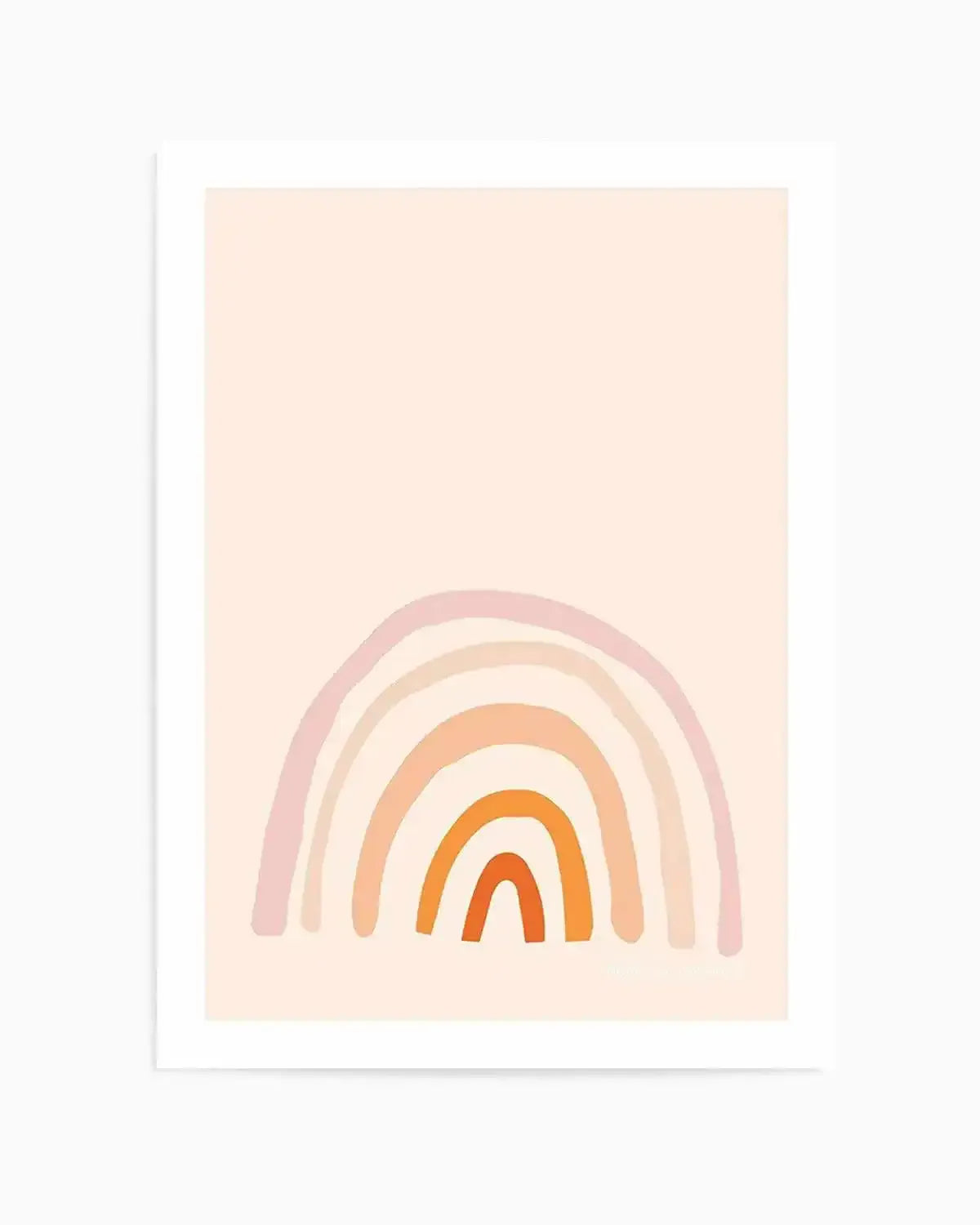 Follow The Rainbows | Peach Art Print from Olive et Oriel where you can shop wallpaper and artworks online
