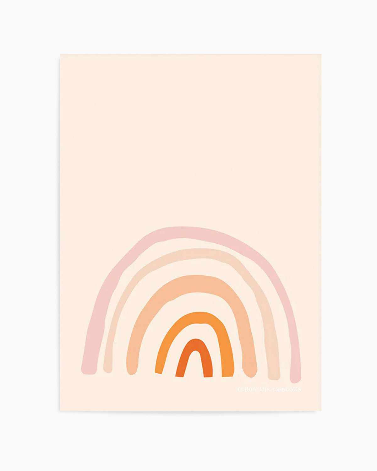 Follow The Rainbows | Peach Art Print