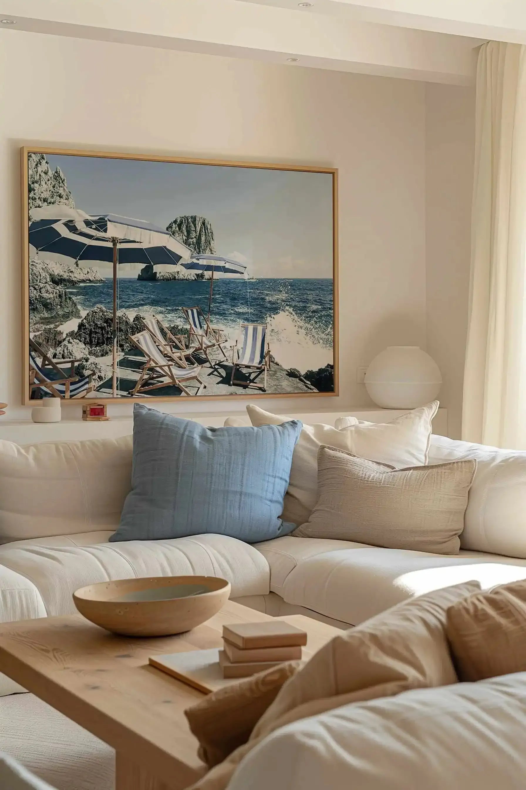 Fontelina In The Sun | Capri | Framed Canvas Art Print from Olive et Oriel where you can shop wallpaper and artworks online