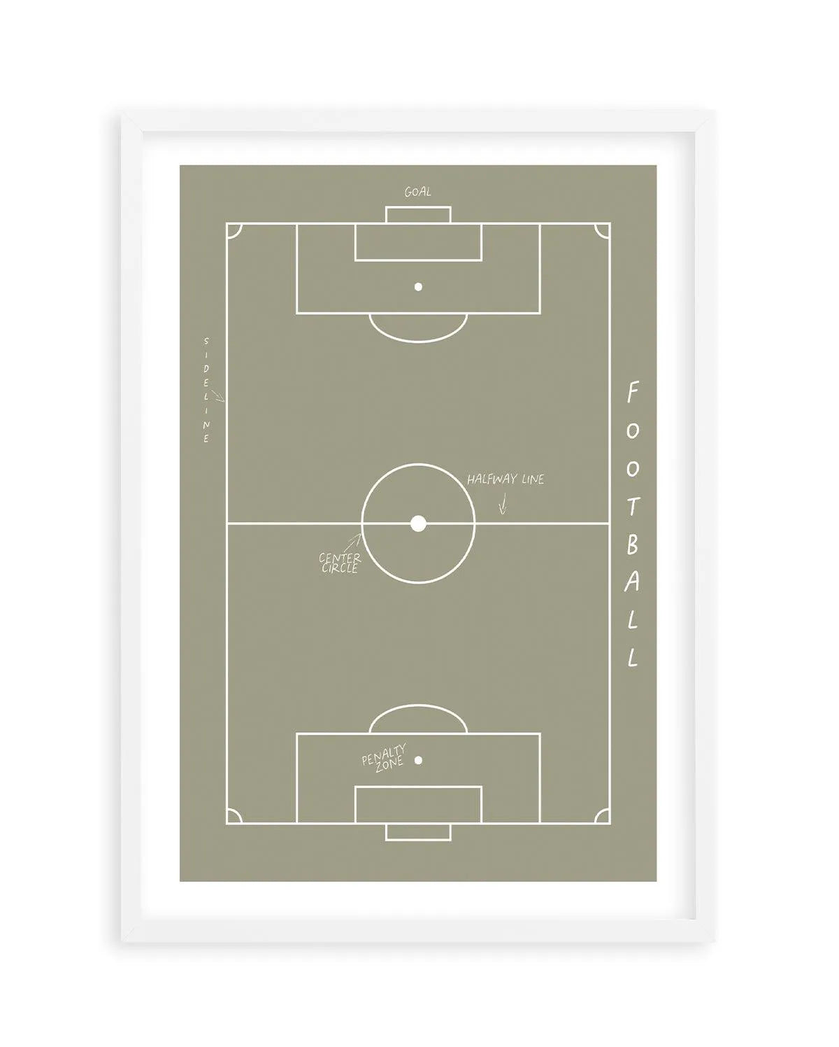 Football Field Art Print-PRINT-Olive et Oriel-Olive et Oriel-A5 | 5.8" x 8.3" | 14.8 x 21cm-White-With White Border-Buy-Australian-Art-Prints-Online-with-Olive-et-Oriel-Your-Artwork-Specialists-Austrailia-Decorate-With-Coastal-Photo-Wall-Art-Prints-From-Our-Beach-House-Artwork-Collection-Fine-Poster-and-Framed-Artwork