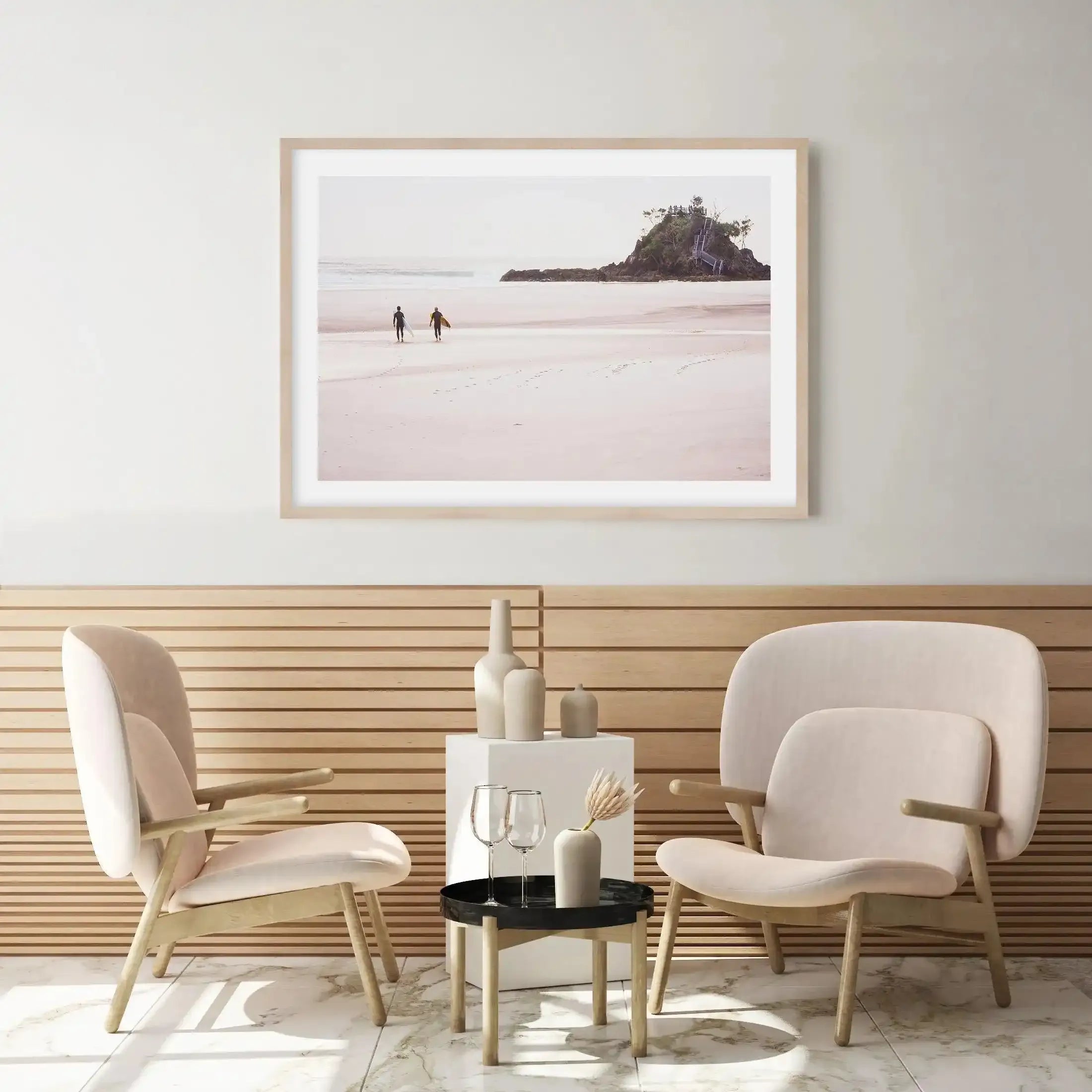 Footprints in the Sand, The Pass Art Print-PRINT-Olive et Oriel-Olive et Oriel-Buy-Australian-Art-Prints-Online-with-Olive-et-Oriel-Your-Artwork-Specialists-Austrailia-Decorate-With-Coastal-Photo-Wall-Art-Prints-From-Our-Beach-House-Artwork-Collection-Fine-Poster-and-Framed-Artwork