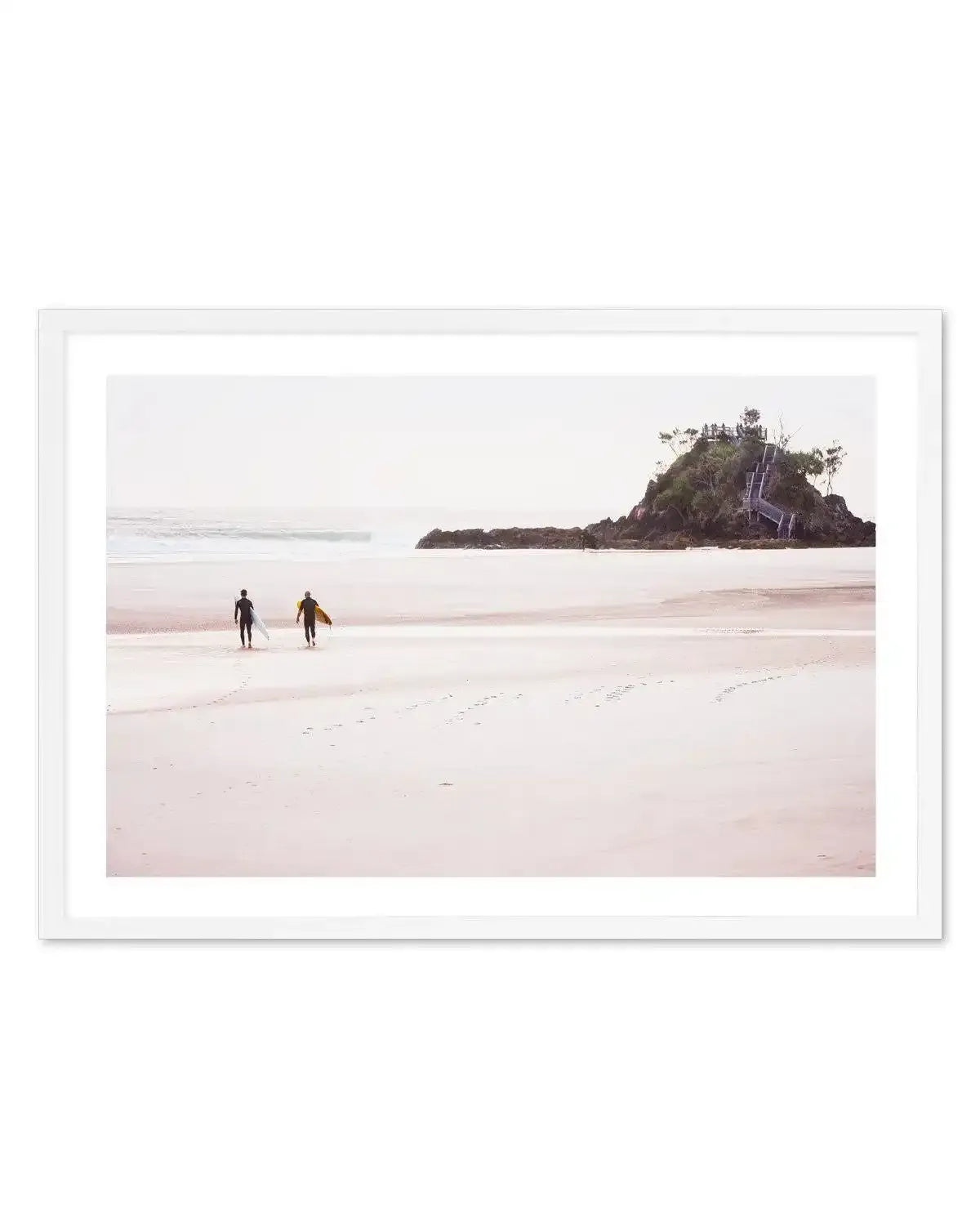 Footprints in the Sand, The Pass Art Print-PRINT-Olive et Oriel-Olive et Oriel-A5 | 5.8" x 8.3" | 14.8 x 21cm-White-With White Border-Buy-Australian-Art-Prints-Online-with-Olive-et-Oriel-Your-Artwork-Specialists-Austrailia-Decorate-With-Coastal-Photo-Wall-Art-Prints-From-Our-Beach-House-Artwork-Collection-Fine-Poster-and-Framed-Artwork