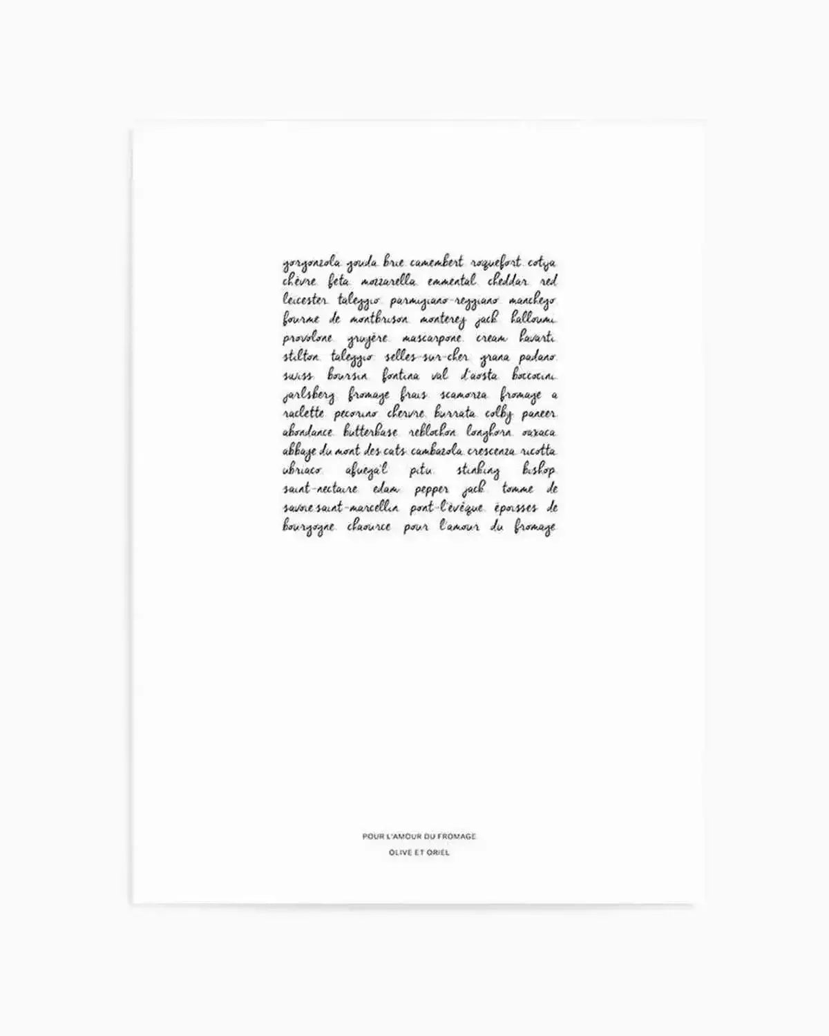 For The Love Of Cheese Art Print from Olive et Oriel where you can shop wallpaper and artworks online