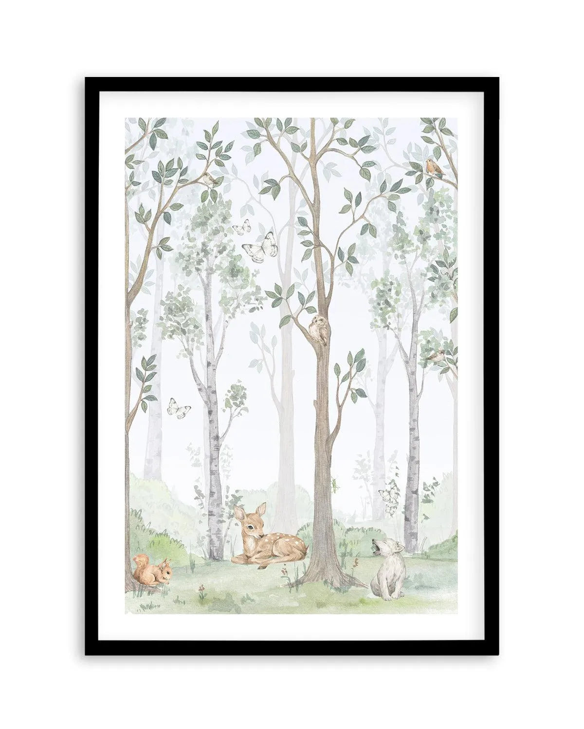 Forest Friends II Art Print-PRINT-Olive et Oriel-Olive et Oriel-A5 | 5.8" x 8.3" | 14.8 x 21cm-Black-With White Border-Buy-Australian-Art-Prints-Online-with-Olive-et-Oriel-Your-Artwork-Specialists-Austrailia-Decorate-With-Coastal-Photo-Wall-Art-Prints-From-Our-Beach-House-Artwork-Collection-Fine-Poster-and-Framed-Artwork