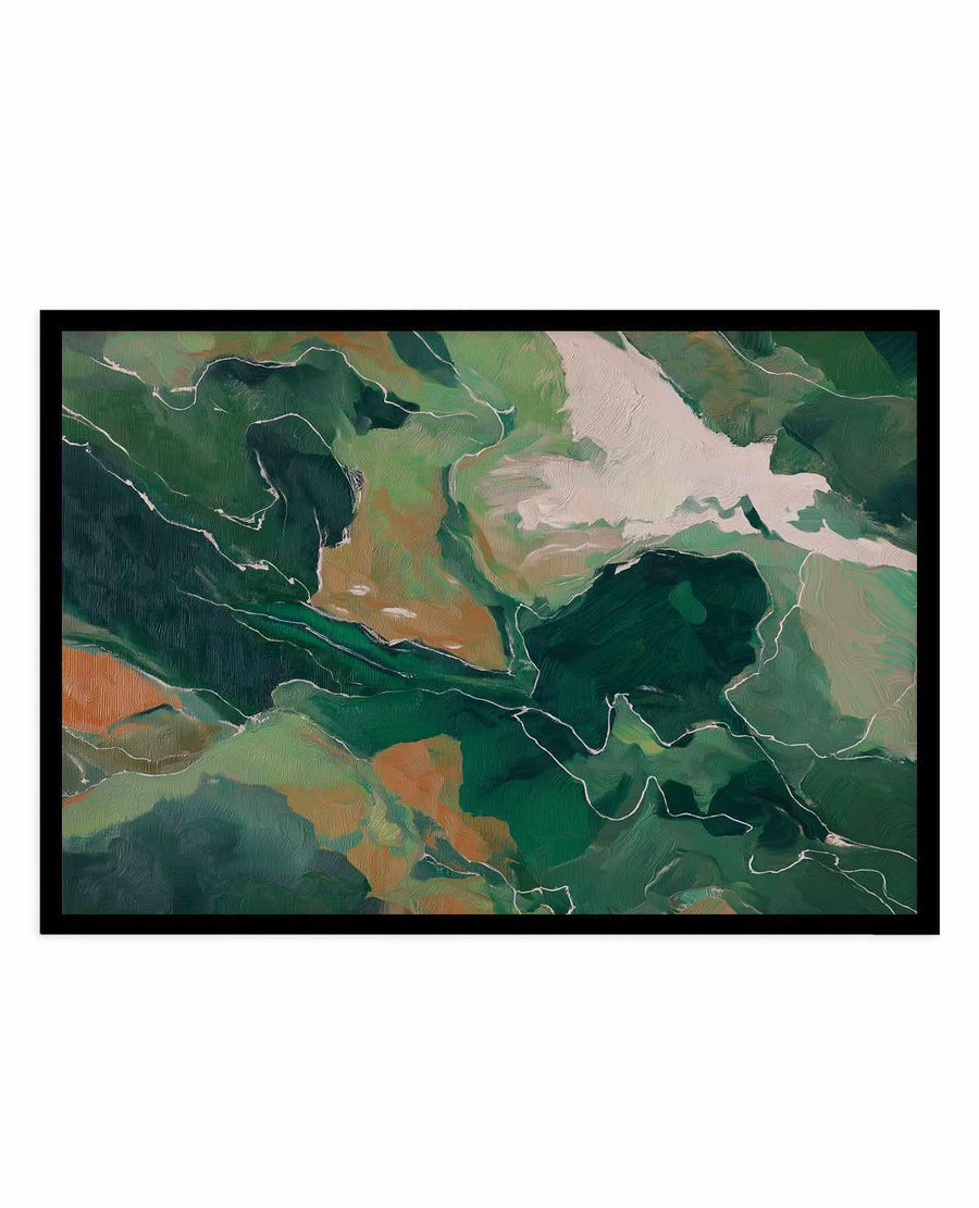 Forest Vein I | Art Print abstract art print oak frame with white border