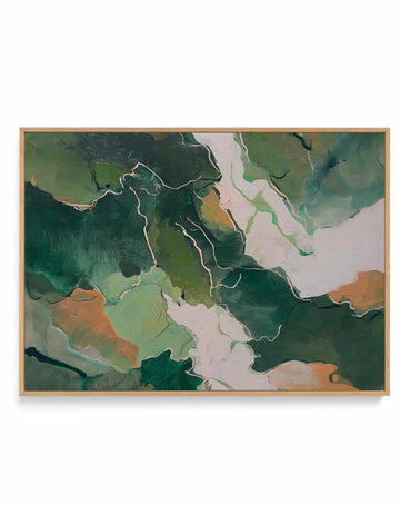 Forest Vein II Framed Canvas Art Print — framed canvas wall art Australia oak frame