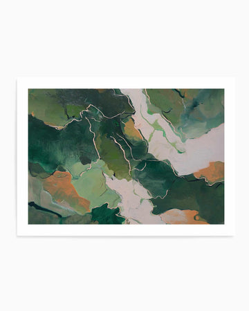 Forest Vein II | Art Print abstract art print oak frame with white border