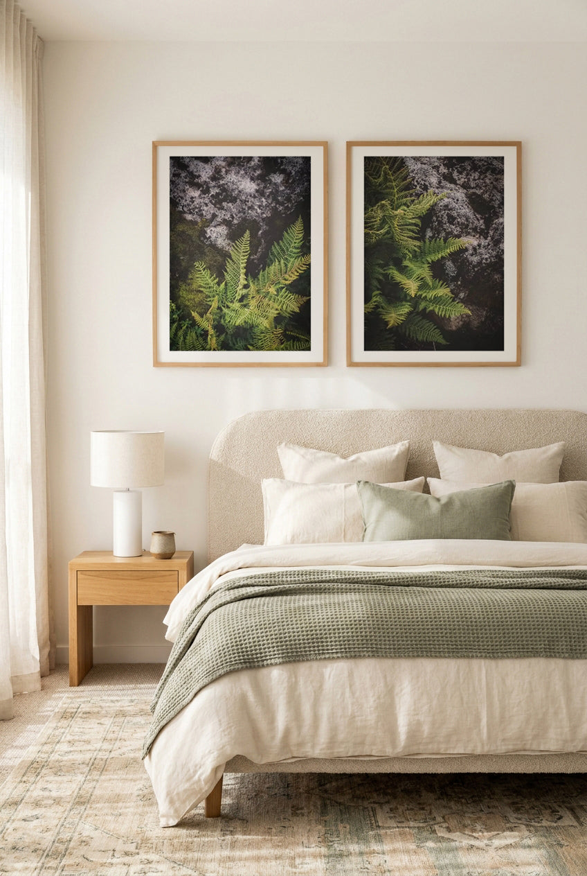 Forest Fern I & II Art Print Set of 2 | Matching Wall Art