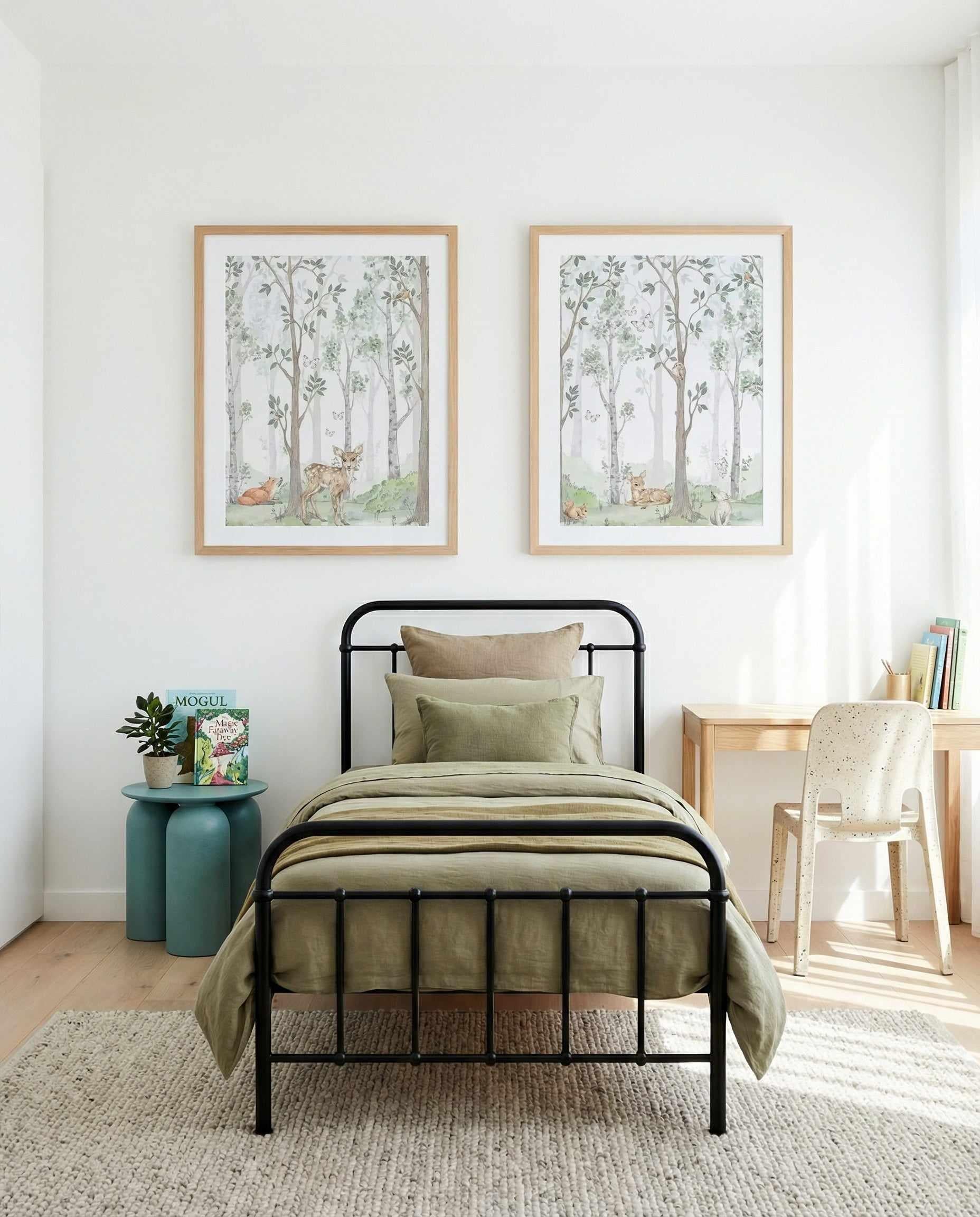 Forest Friends I & II Art Print Set of 2 | Matching Wall Art from Olive et Oriel where you can shop wallpaper and artworks online